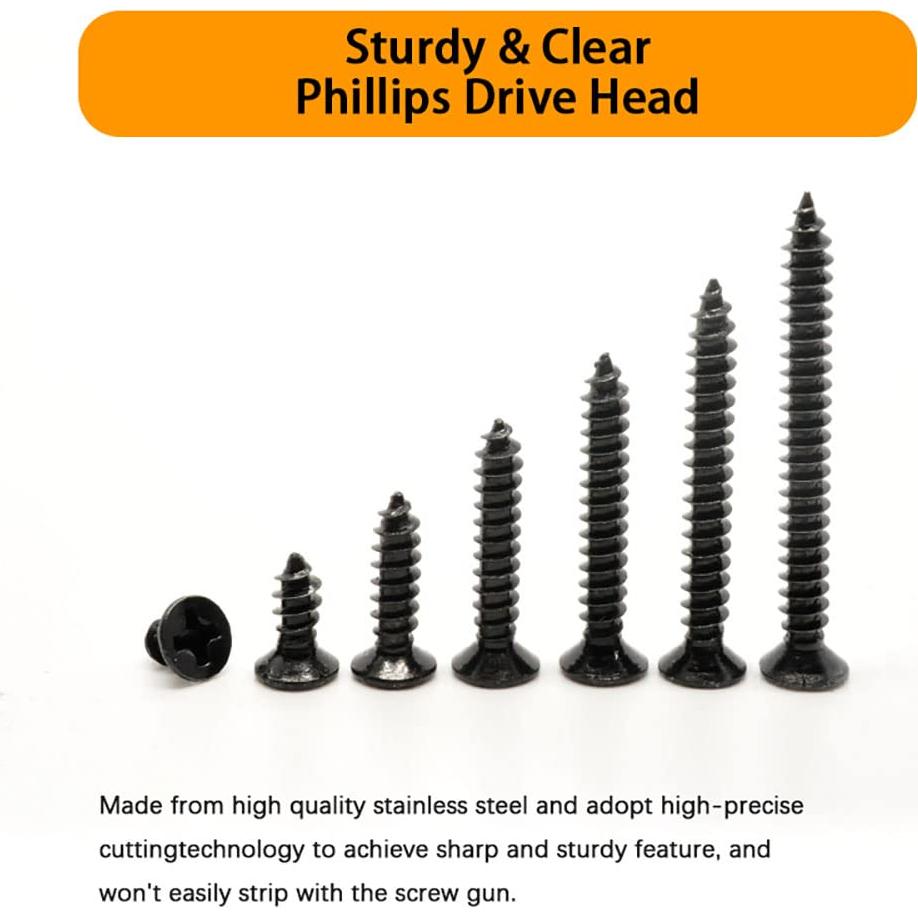 Kit de Tornillos de Madera Indprod 440 pcs M3 M4 M5 Acero