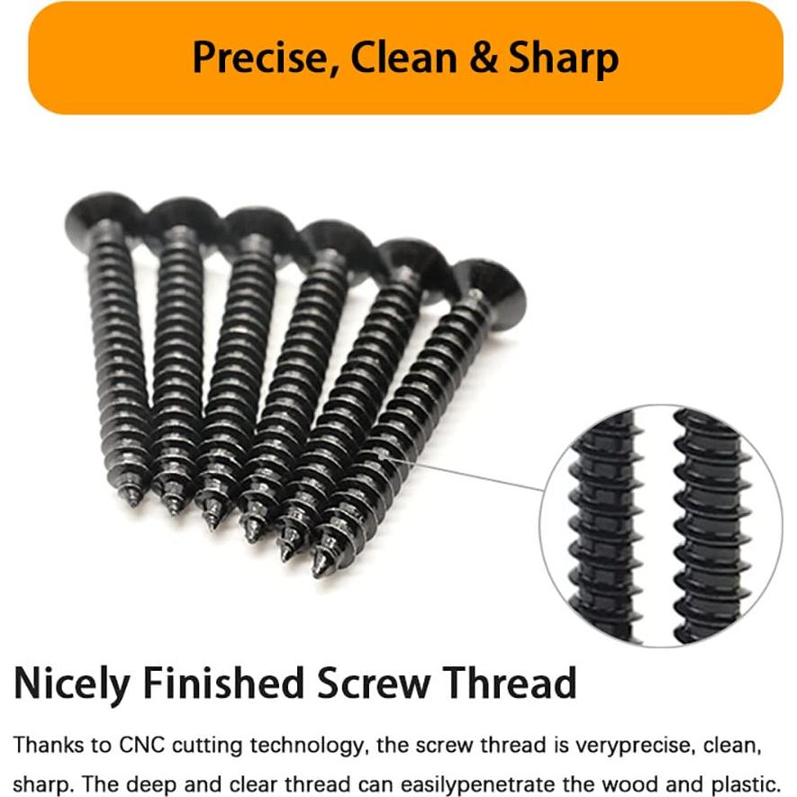 Kit de Tornillos de Madera Indprod 440 pcs M3 M4 M5 Acero