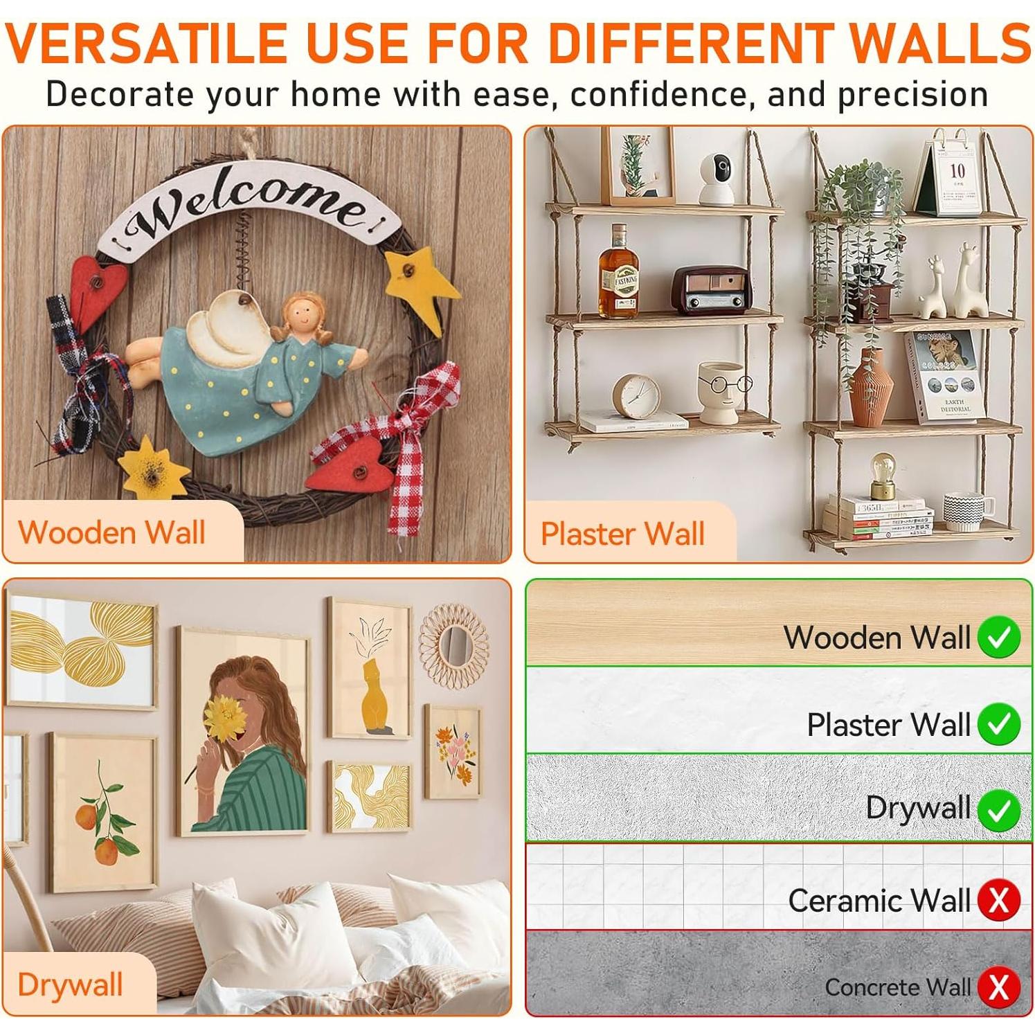 Kit de Colgar Imágenes TOYIEW 224 Piezas con Martillo y Nivel