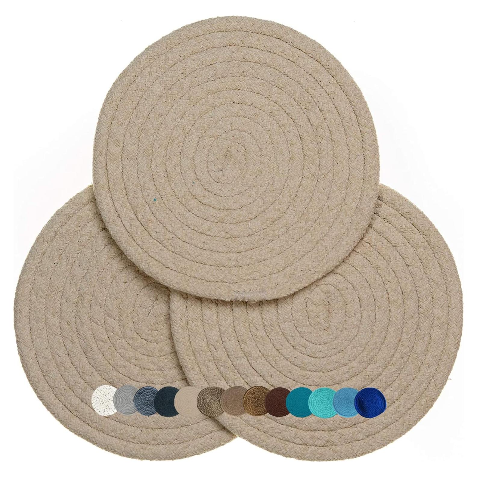 Set de 3 Trivetes de Chenille Beige - Descubrimiento de Cocina