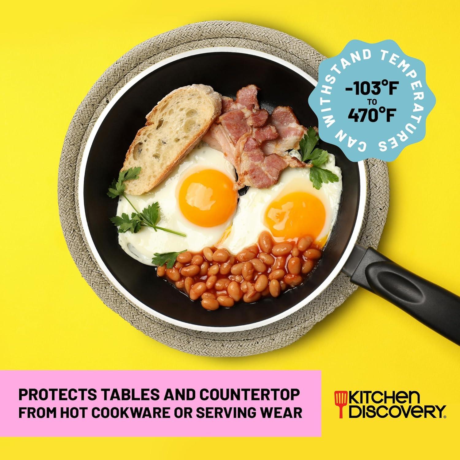 Set de 3 Trivetes de Chenille Beige - Descubrimiento de Cocina