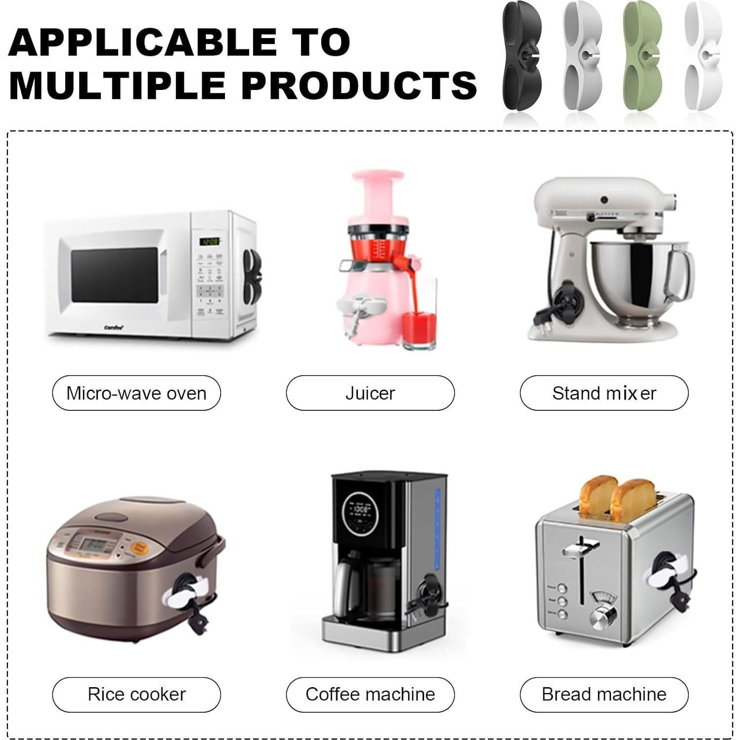 Organizador de Cables para Electrodomésticos LncBoc 4 Paquete