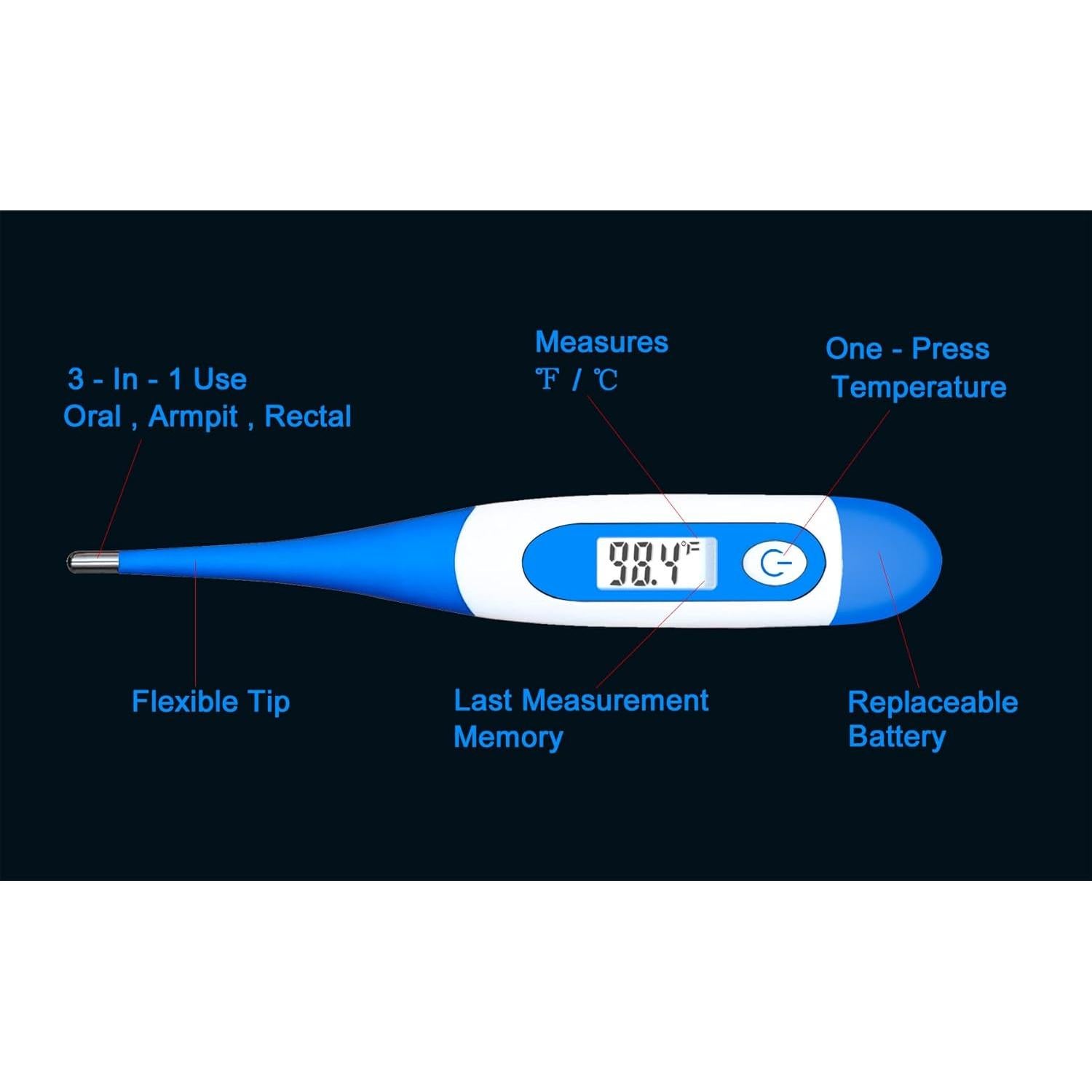 Termómetro Digital Oral BESTWYA 4 Piezas con Baterías LR41
