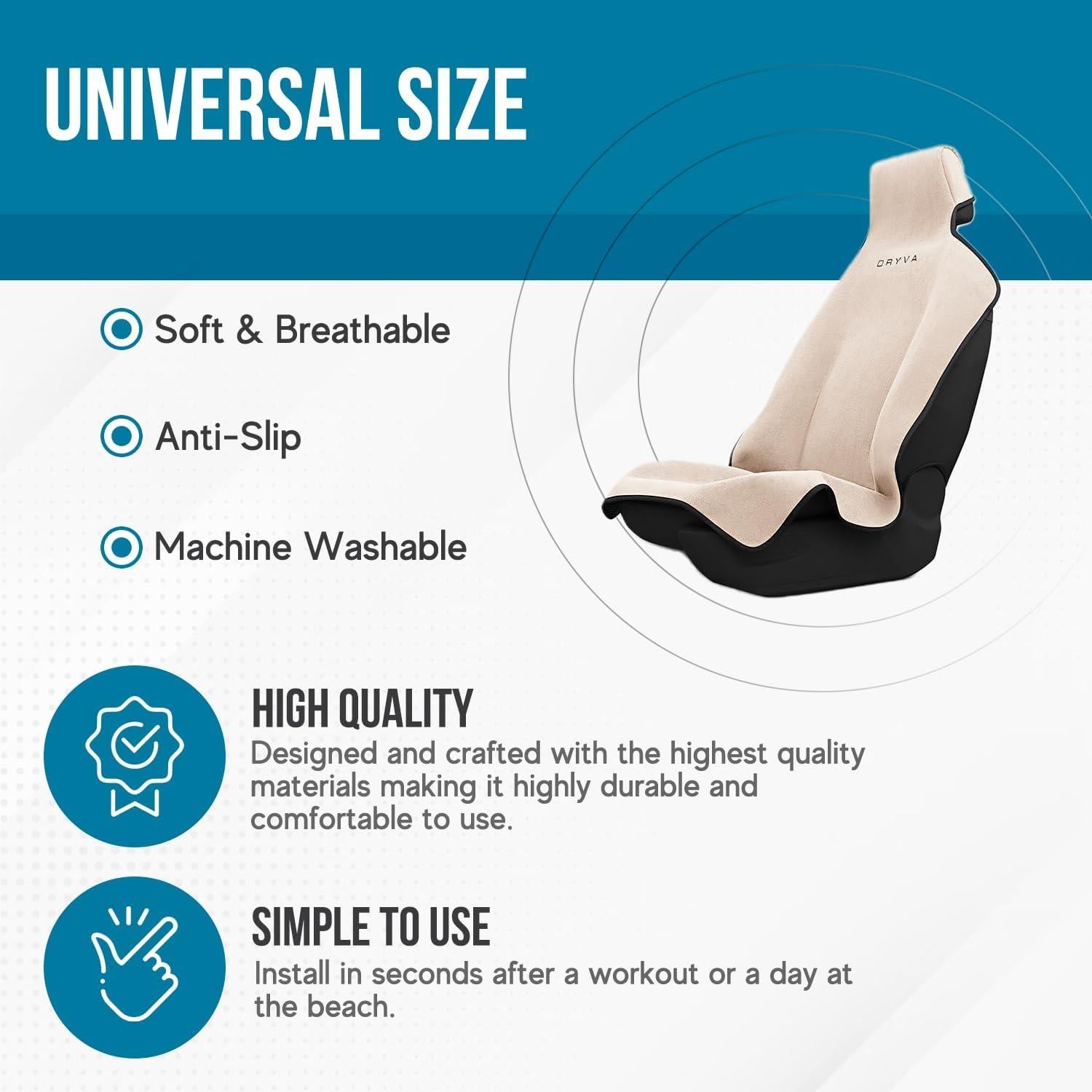 Funda de Asiento de Coche Dryva - Microfibra Premium Beige