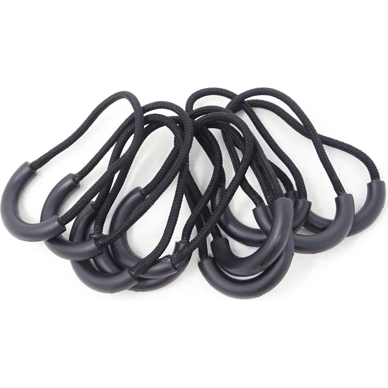 10 Tiradores de Cremallera Nylon Honbay U Alta Resistencia Negro