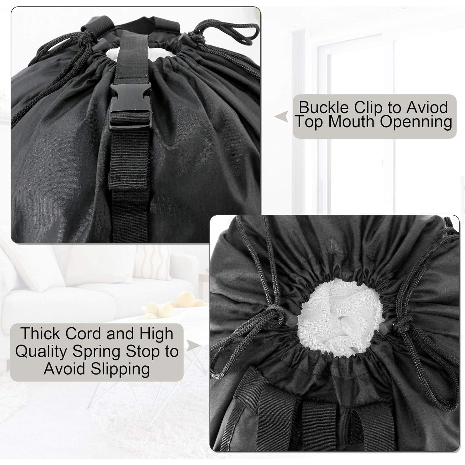 BeeGreen Mochila de Lavandería Negra 40x73 cm con Cierre y Correas Ajustables