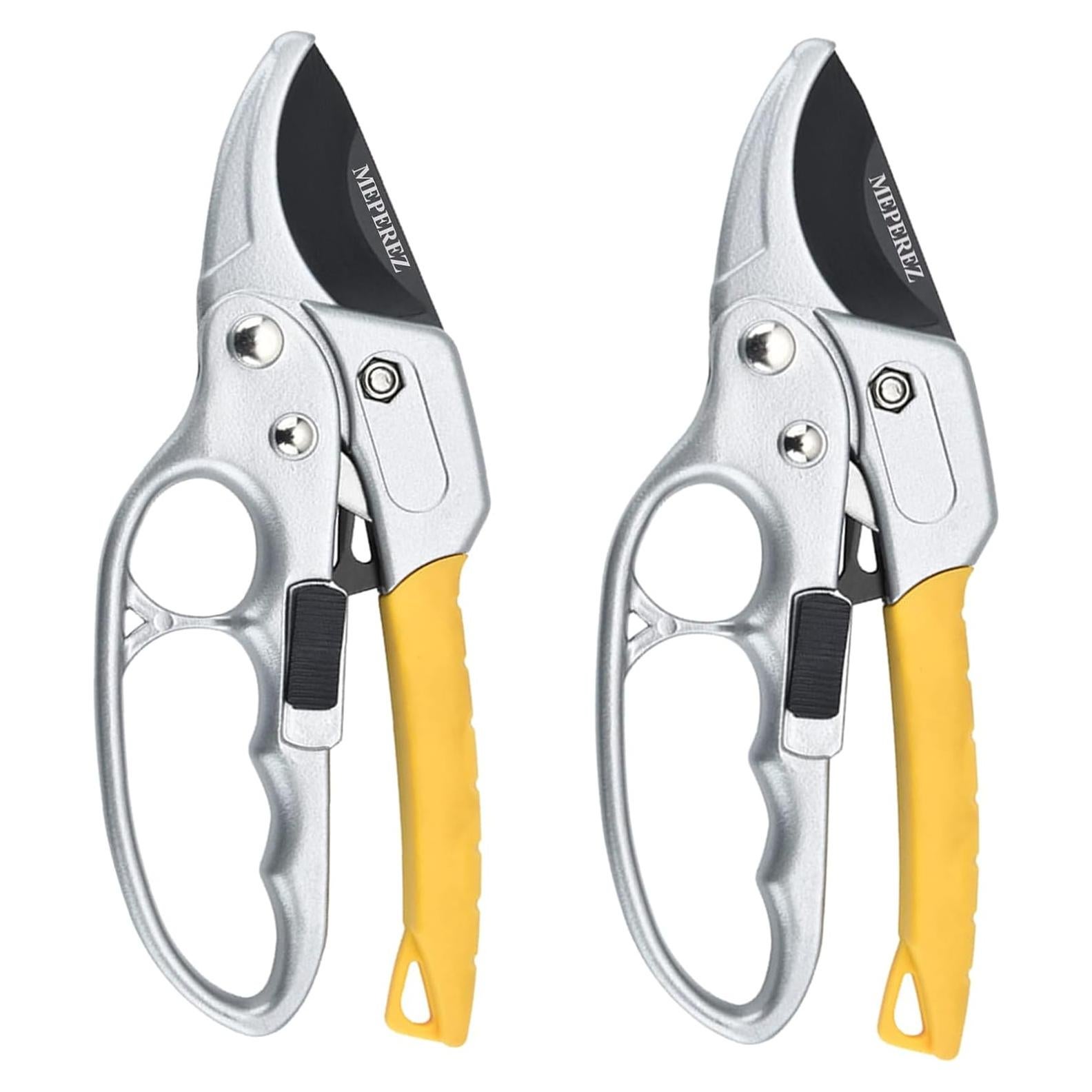 Tijeras de Podar MEPEREZ de Acero Alemán - 2 Paquetes Amarillo