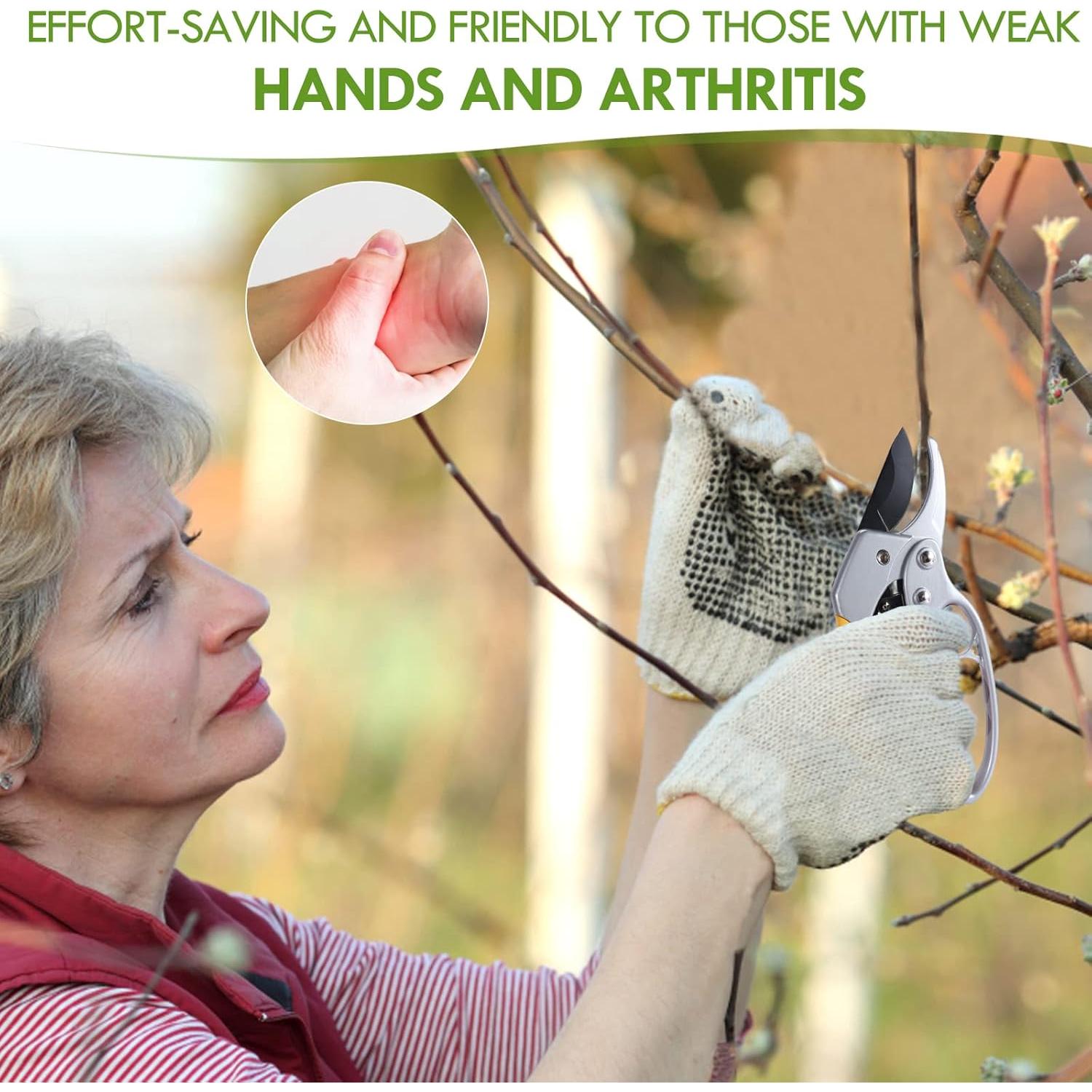 Tijeras de Podar MEPEREZ de Acero Alemán - 2 Paquetes Amarillo