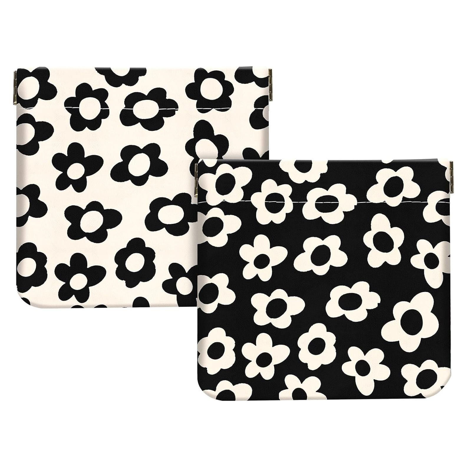 Monedero Pequeño de Cuero PU TLQ23 - 11.9x10.9cm - Negro y Beige
