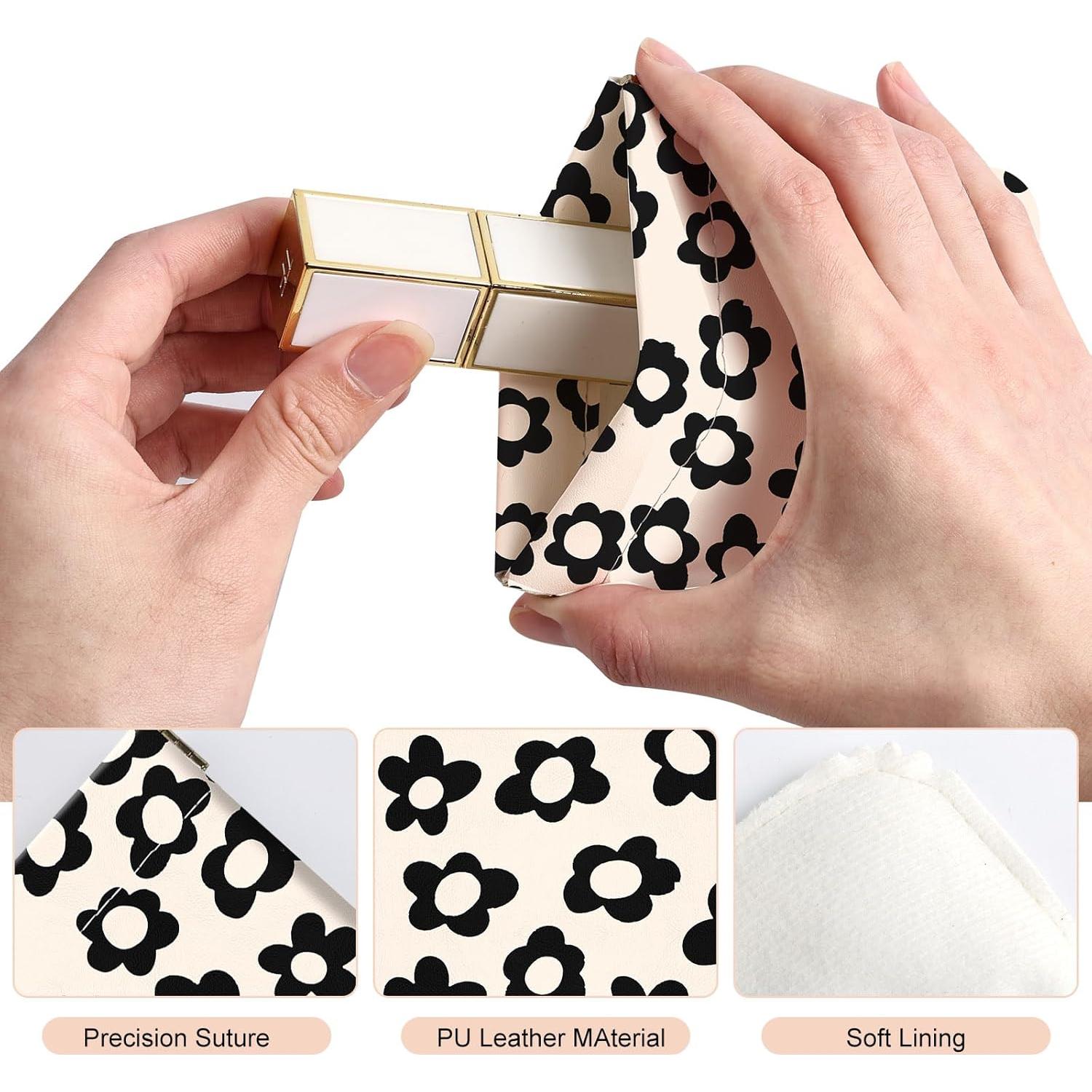 Monedero Pequeño de Cuero PU TLQ23 - 11.9x10.9cm - Negro y Beige