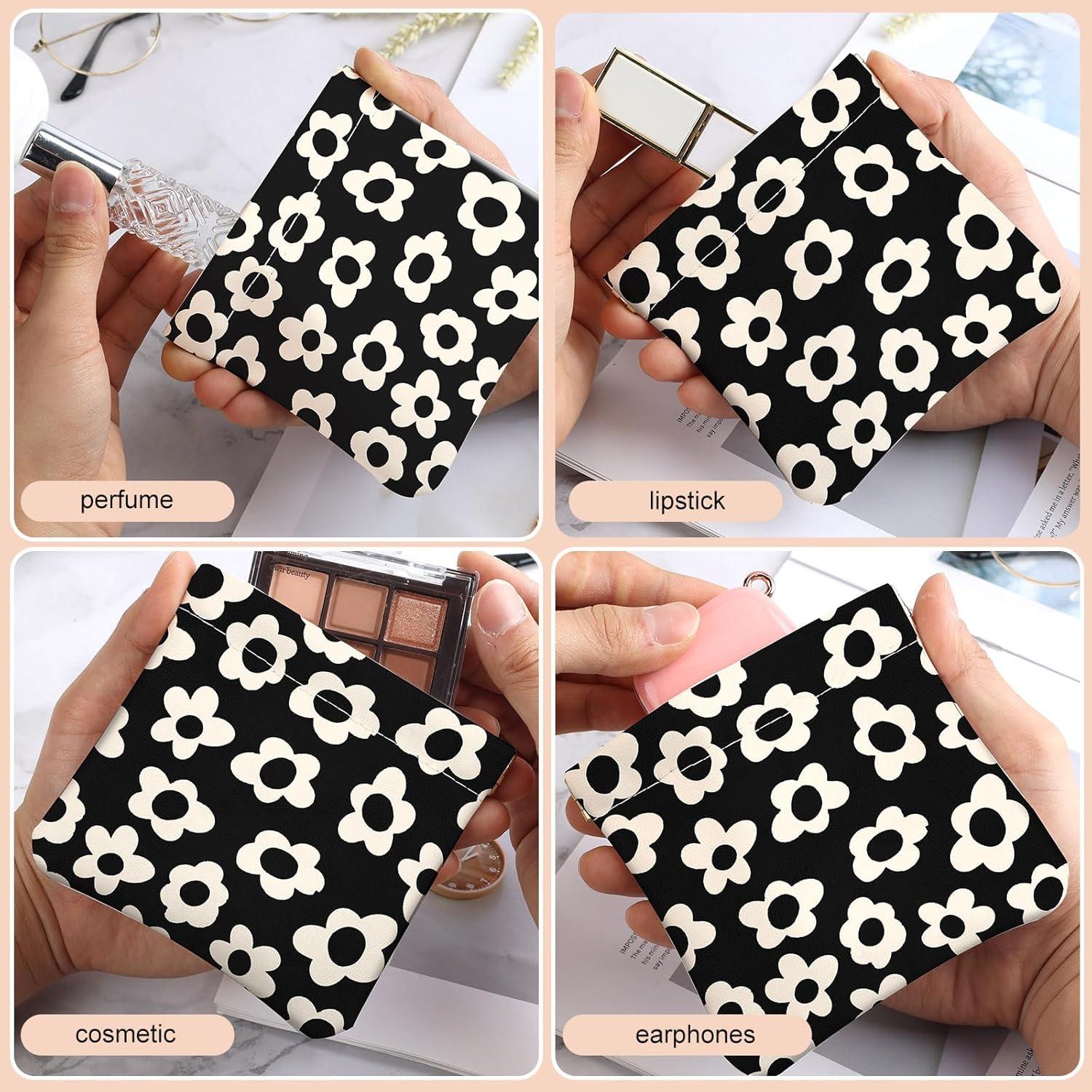Monedero Pequeño de Cuero PU TLQ23 - 11.9x10.9cm - Negro y Beige