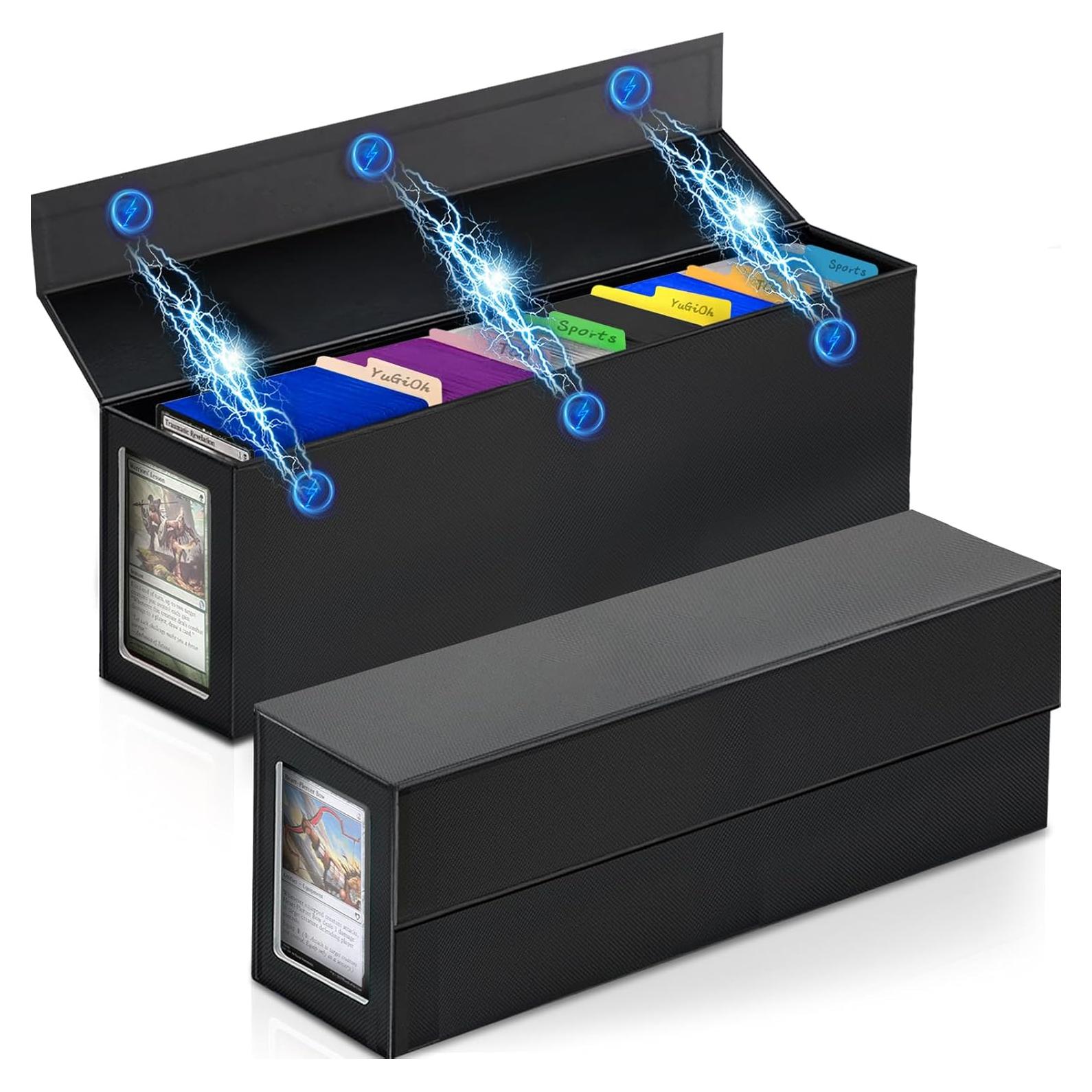 Caja de Almacenamiento de Cartas Coleccionables Swaitee - 2 Paquete, Negra, Impermeable, 850 Cartas