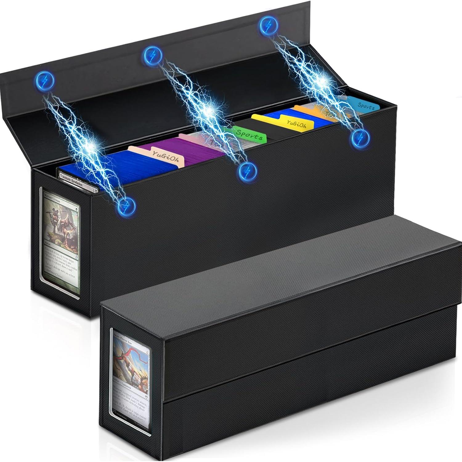 Caja de Almacenamiento de Cartas Coleccionables Swaitee - 2 Paquete, Negra, Impermeable, 850 Cartas