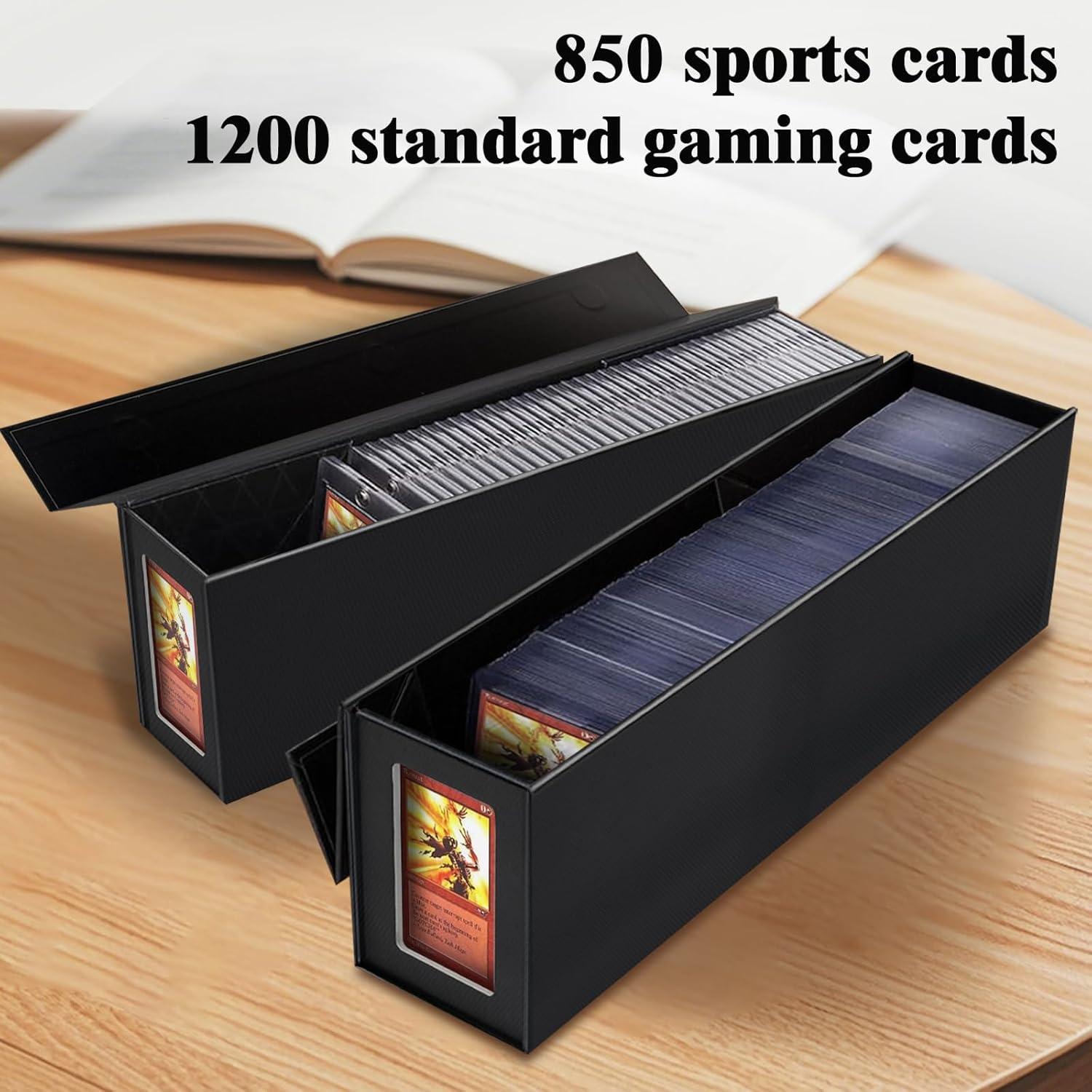 Caja de Almacenamiento de Cartas Coleccionables Swaitee - 2 Paquete, Negra, Impermeable, 850 Cartas