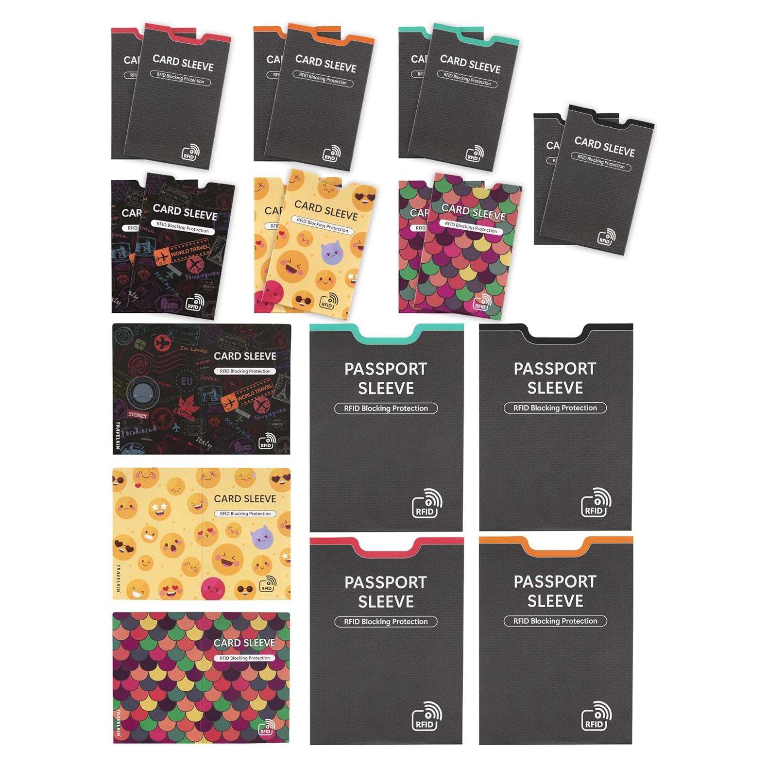 Mangas Bloqueadoras RFID y Protectores de Pasaporte - 14 Unidades
