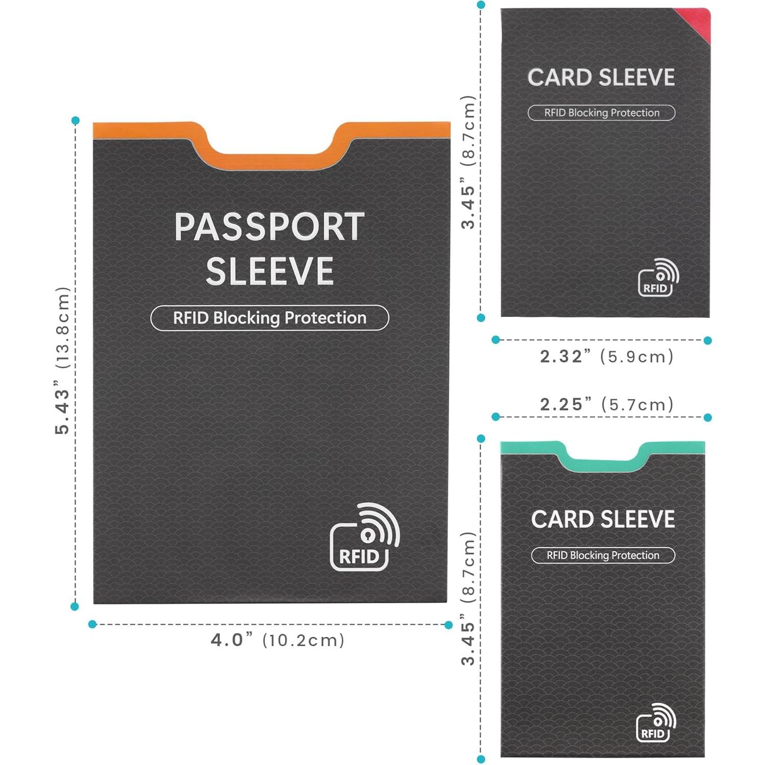 Mangas Bloqueadoras RFID y Protectores de Pasaporte - 14 Unidades