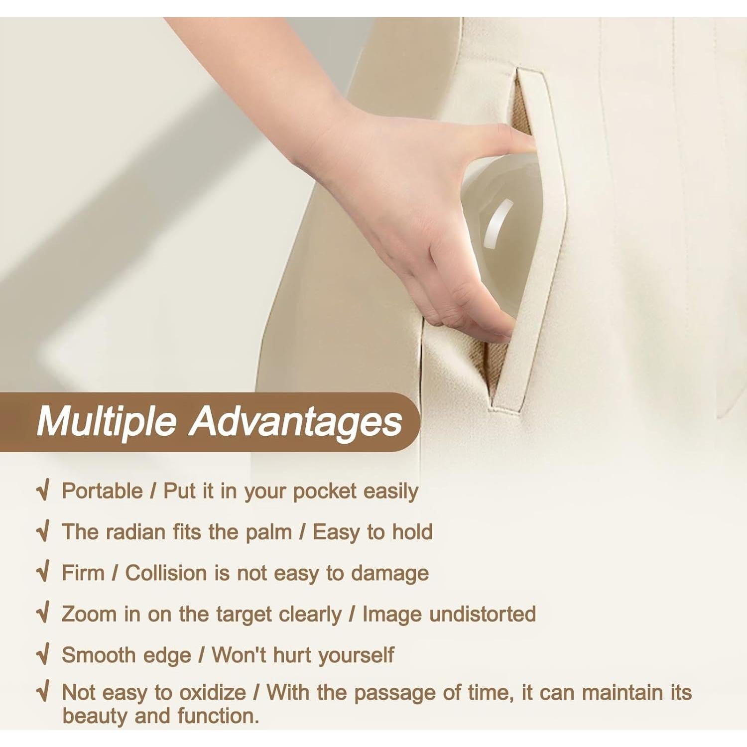 Lupa de cúpula acrílica BIJIA 100mm 30x con caja de regalo