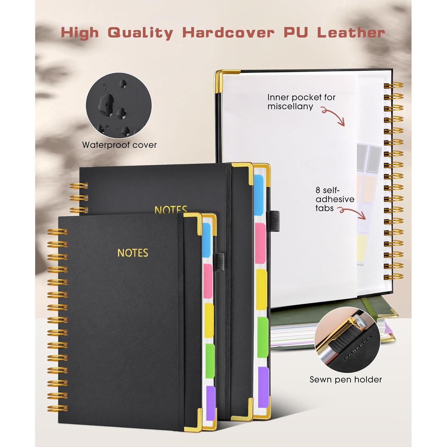 Cuaderno de espiral A5 dilitego negro 300 páginas rayado