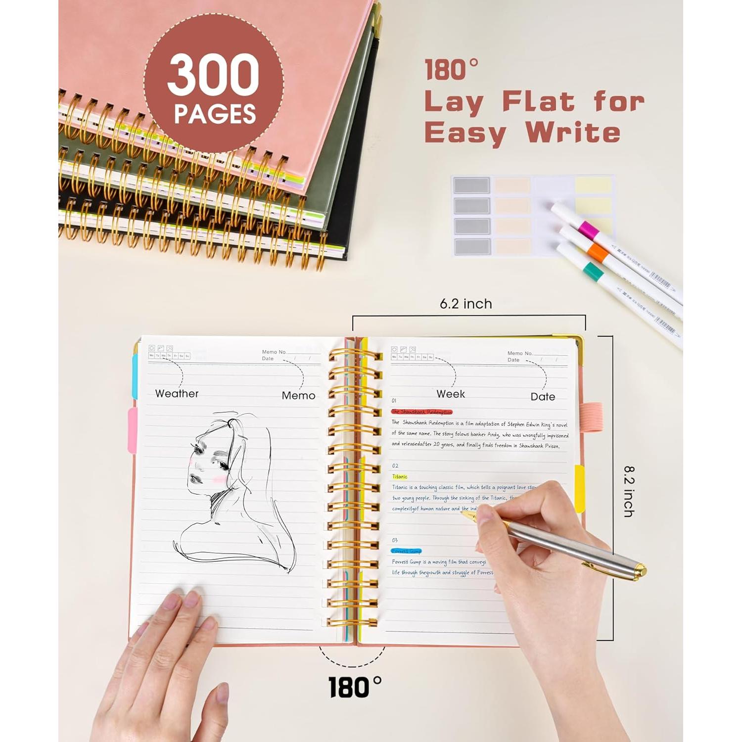 Cuaderno de espiral A5 dilitego negro 300 páginas rayado