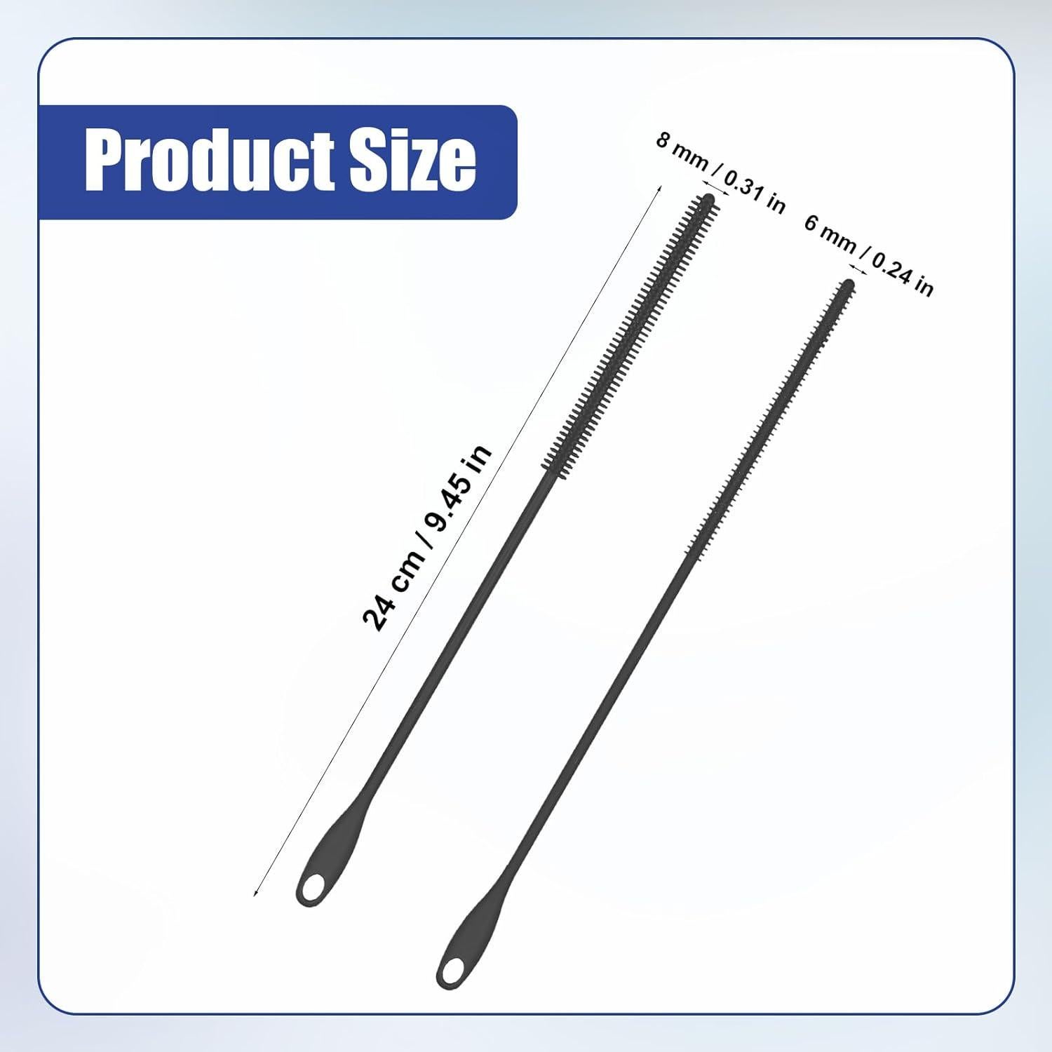 2 Cepillos Limpiadores de Pajitas de Silicona XIHIRCD 24cm