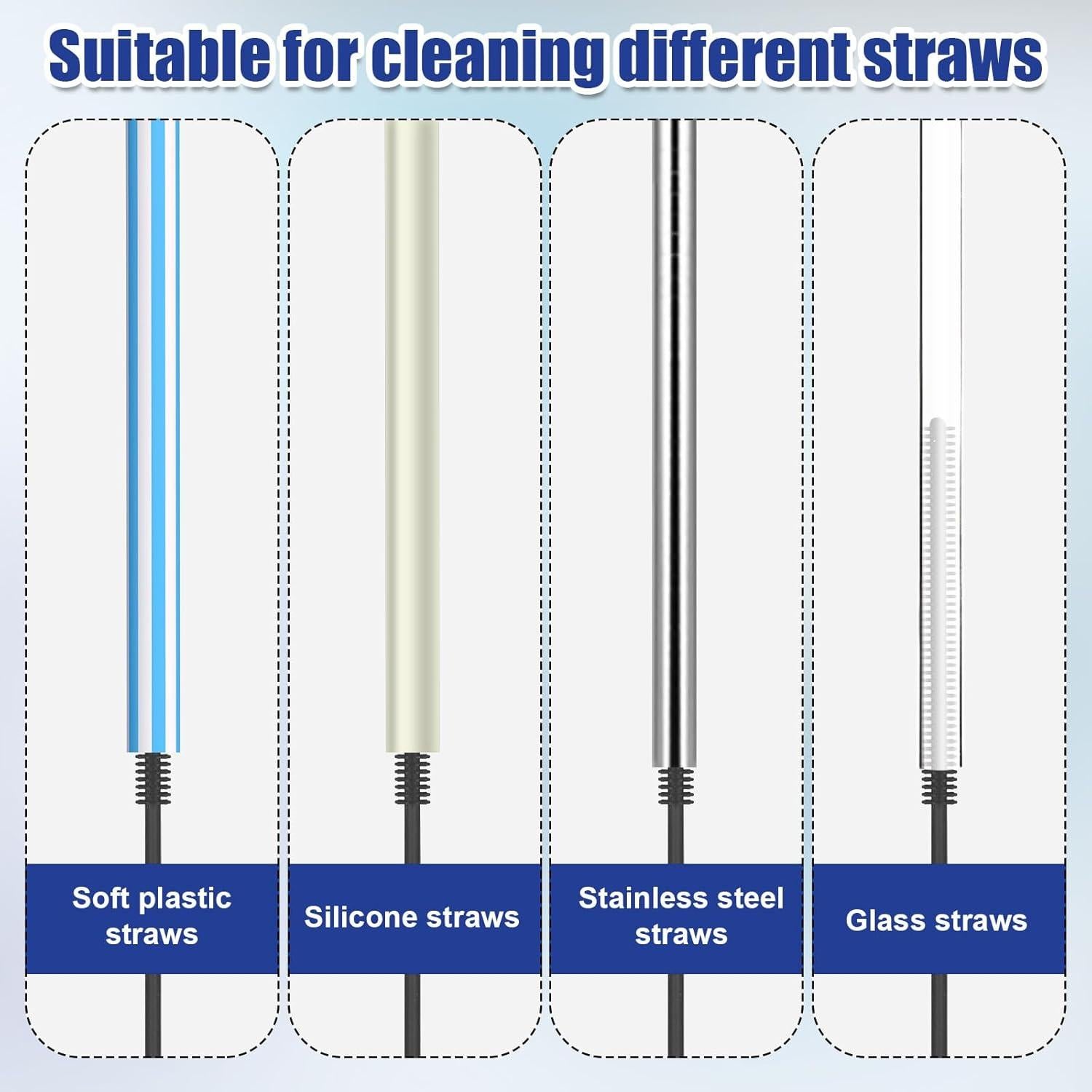 2 Cepillos Limpiadores de Pajitas de Silicona XIHIRCD 24cm