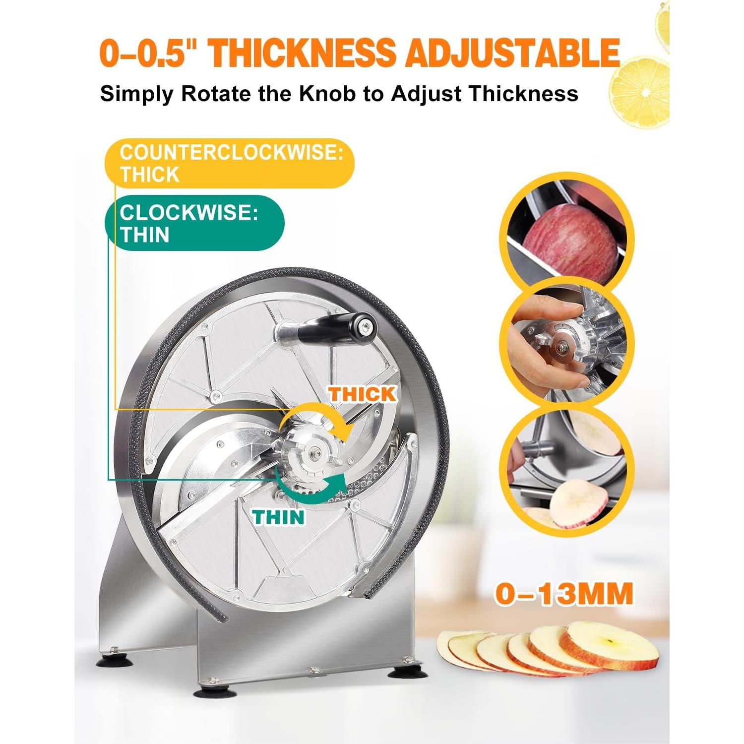 Cortador de Verduras JIVGDN Manual Acero Inoxidable 0-13mm