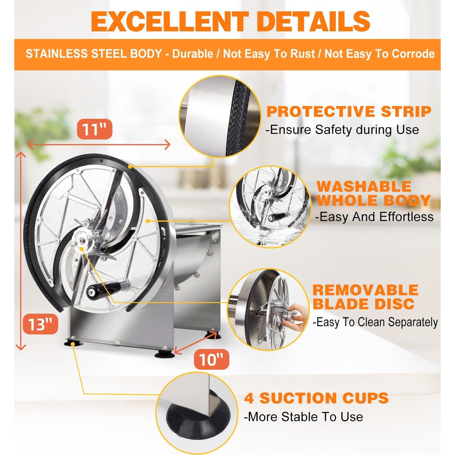 Cortador de Verduras JIVGDN Manual Acero Inoxidable 0-13mm