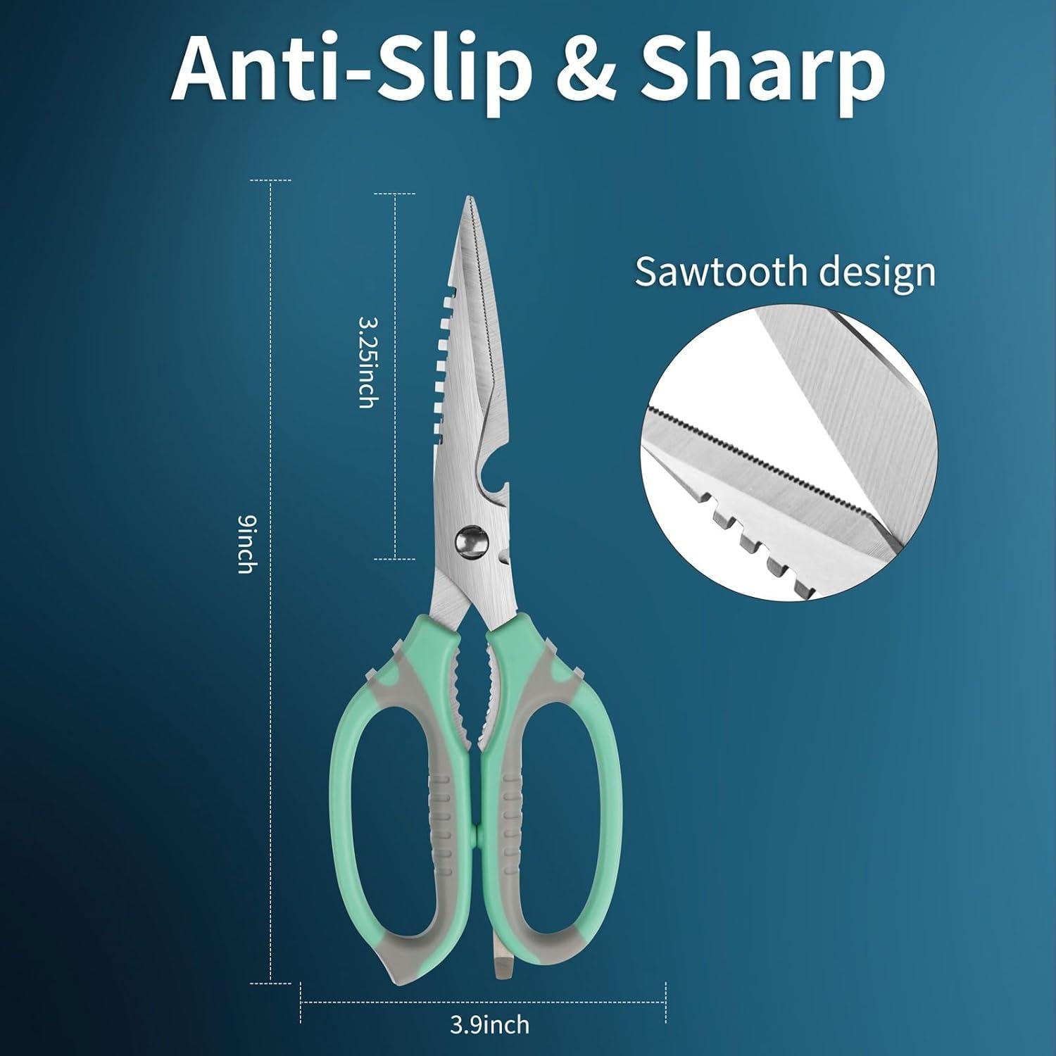 Tijeras de Cocina Multifuncionales BoFuYuan 22.86 cm Verde
