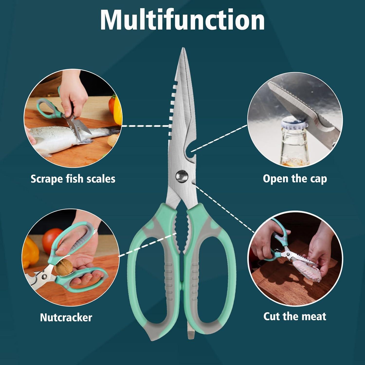 Tijeras de Cocina Multifuncionales BoFuYuan 22.86 cm Verde