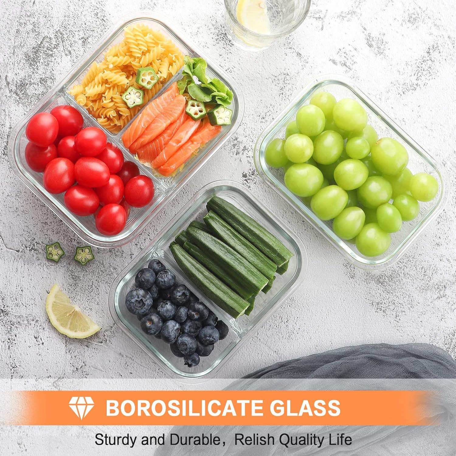 Bayco 9 Contenedores de Vidrio para Comidas A Prueba de Fugas