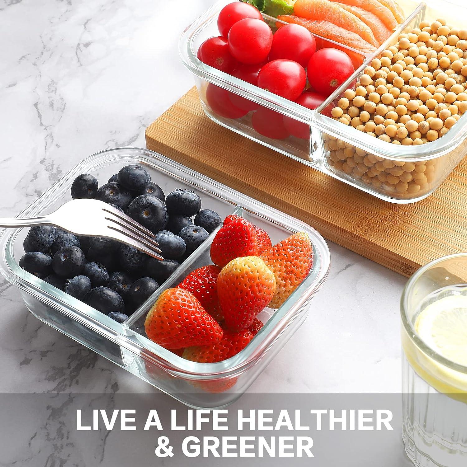 Bayco 9 Contenedores de Vidrio para Comidas A Prueba de Fugas