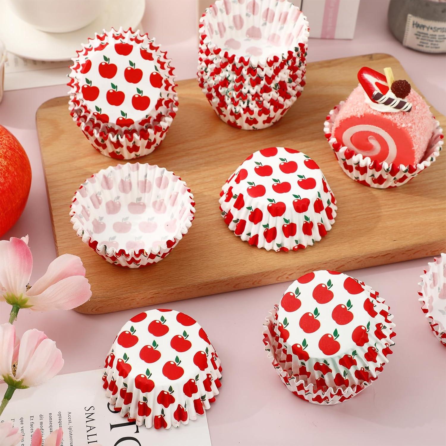Forros para Cupcakes Manzana Rojos 300 Pcs Whaline 5.08 cm