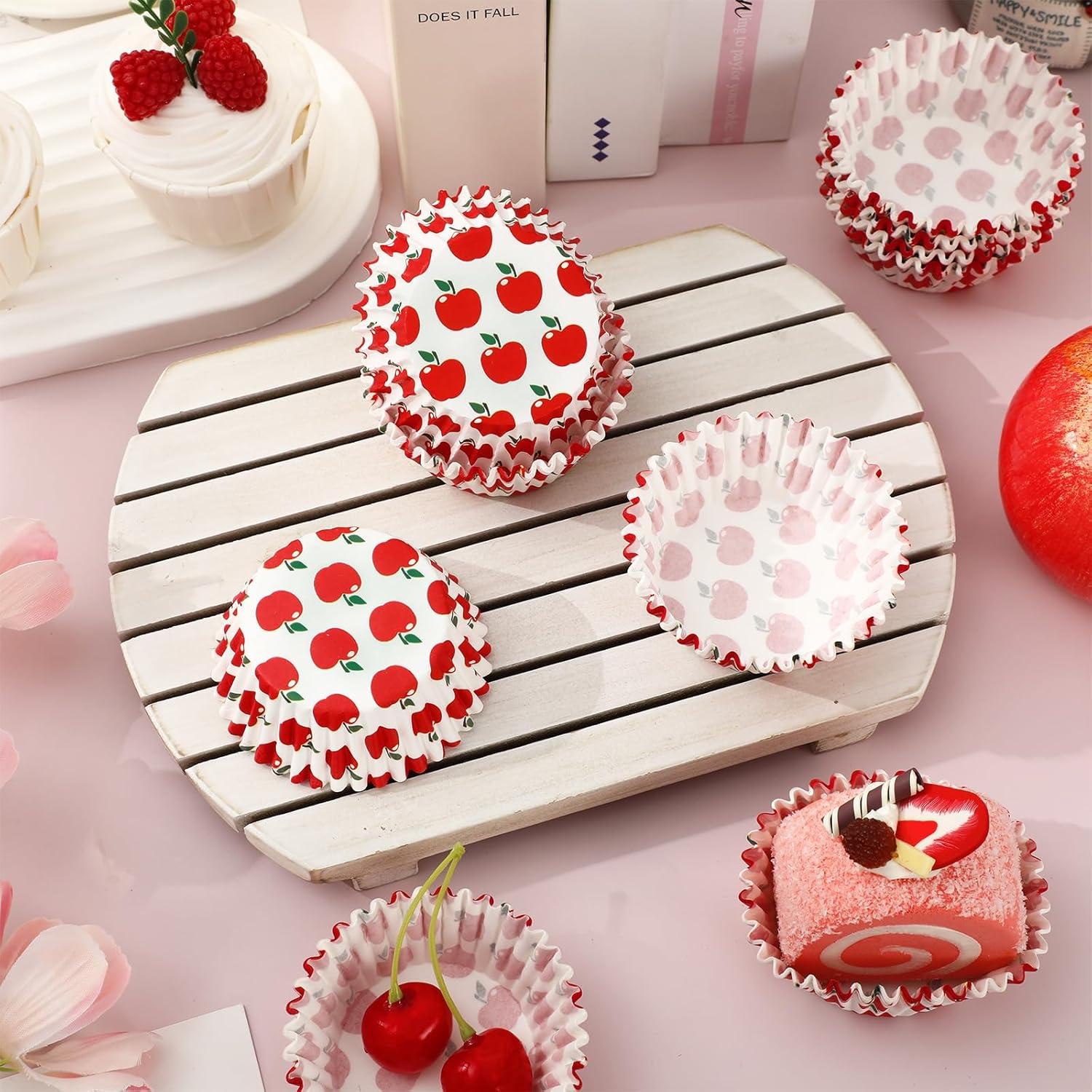 Forros para Cupcakes Manzana Rojos 300 Pcs Whaline 5.08 cm