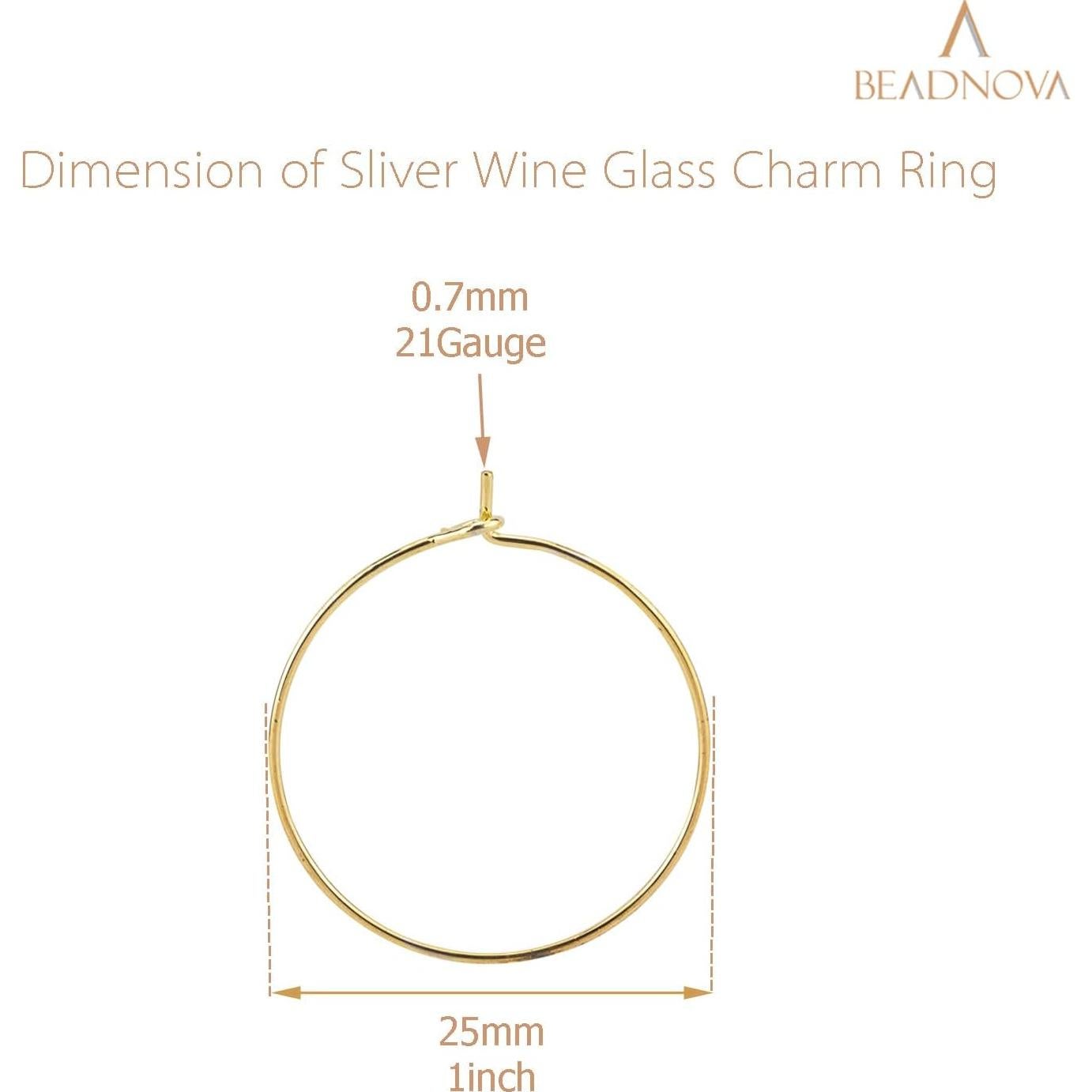 Anillos de Encanto para Copas de Vino BEADNOVA 120pcs Dorado 25mm