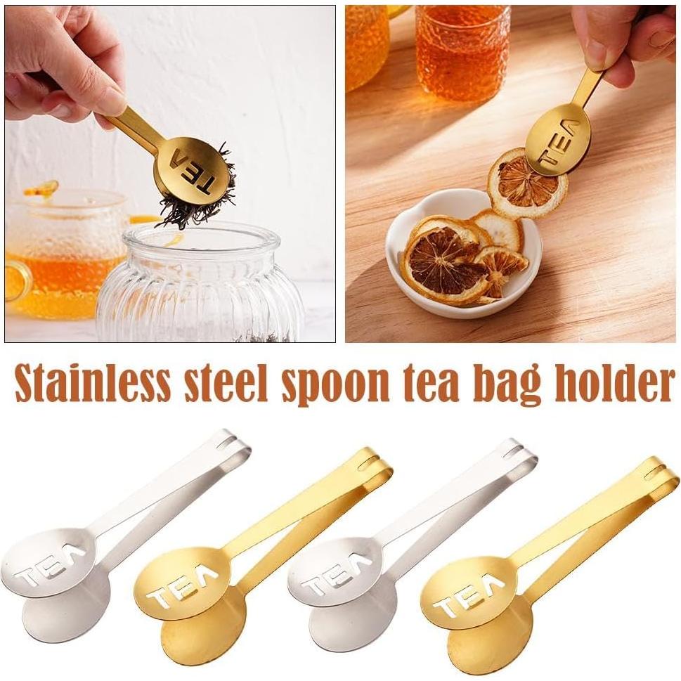Tea Bag Squeezer Tongs,2025 New Upgraded Stainless Steel Tea Bag Squeezer,Teabag Squeezer Tool with Ergonomic Handle,Tea Bag Holder Tea Tongs Strainer Clip Spoon for Gripping Tea Bags for Tea Lovers