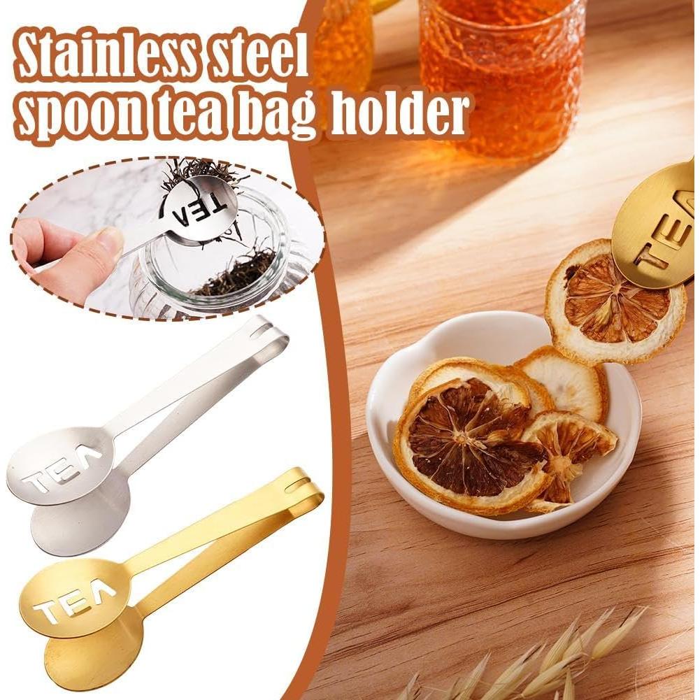 Tea Bag Squeezer Tongs,2025 New Upgraded Stainless Steel Tea Bag Squeezer,Teabag Squeezer Tool with Ergonomic Handle,Tea Bag Holder Tea Tongs Strainer Clip Spoon for Gripping Tea Bags for Tea Lovers