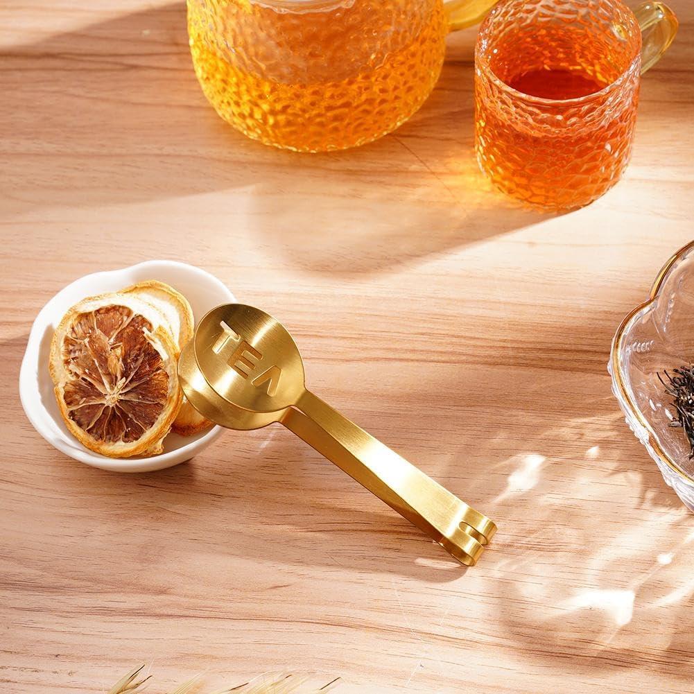Tea Bag Squeezer Tongs,2025 New Upgraded Stainless Steel Tea Bag Squeezer,Teabag Squeezer Tool with Ergonomic Handle,Tea Bag Holder Tea Tongs Strainer Clip Spoon for Gripping Tea Bags for Tea Lovers
