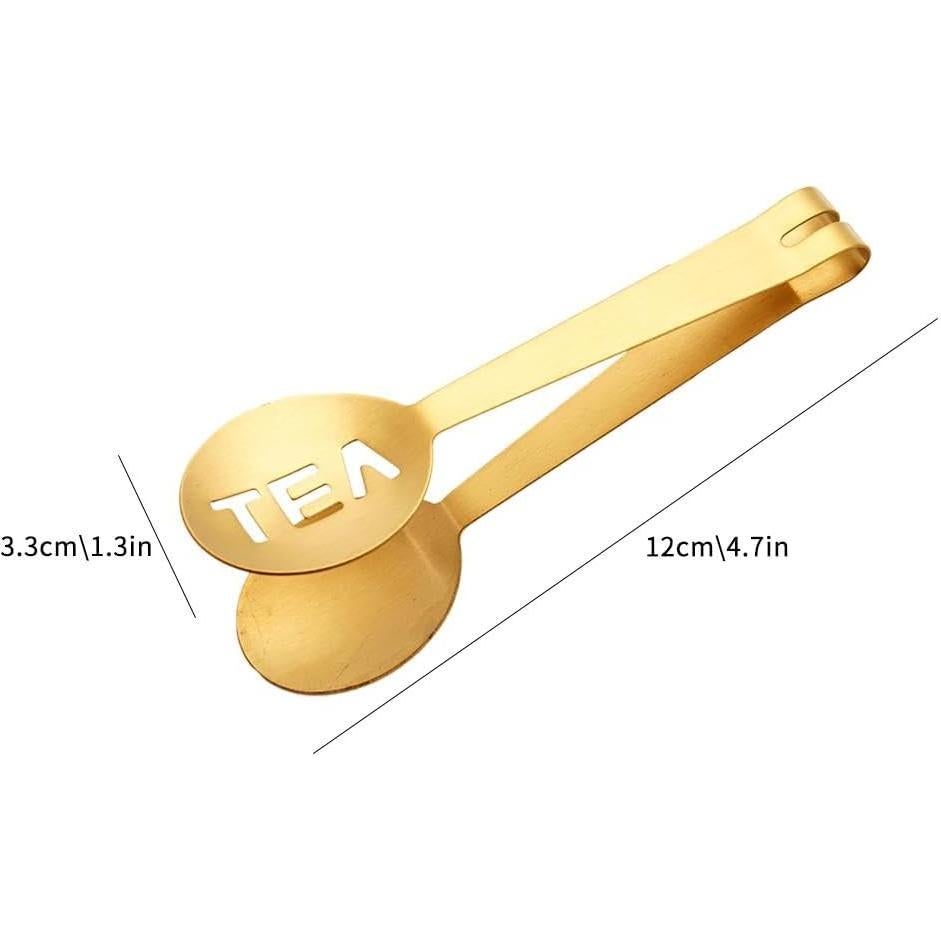 Tea Bag Squeezer Tongs,2025 New Upgraded Stainless Steel Tea Bag Squeezer,Teabag Squeezer Tool with Ergonomic Handle,Tea Bag Holder Tea Tongs Strainer Clip Spoon for Gripping Tea Bags for Tea Lovers