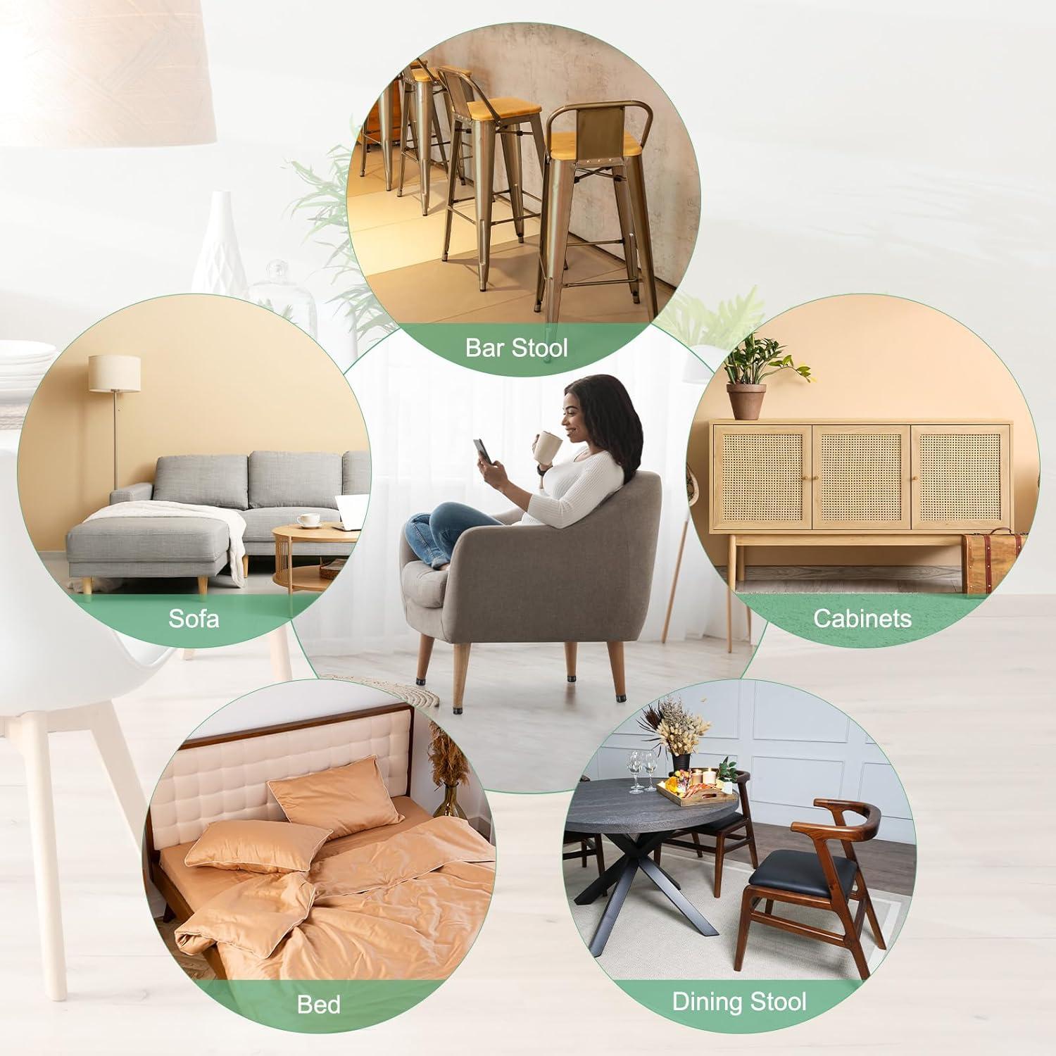 Protectores de Suelo para Patas de Sillas M METERXITY 24 Piezas Negro