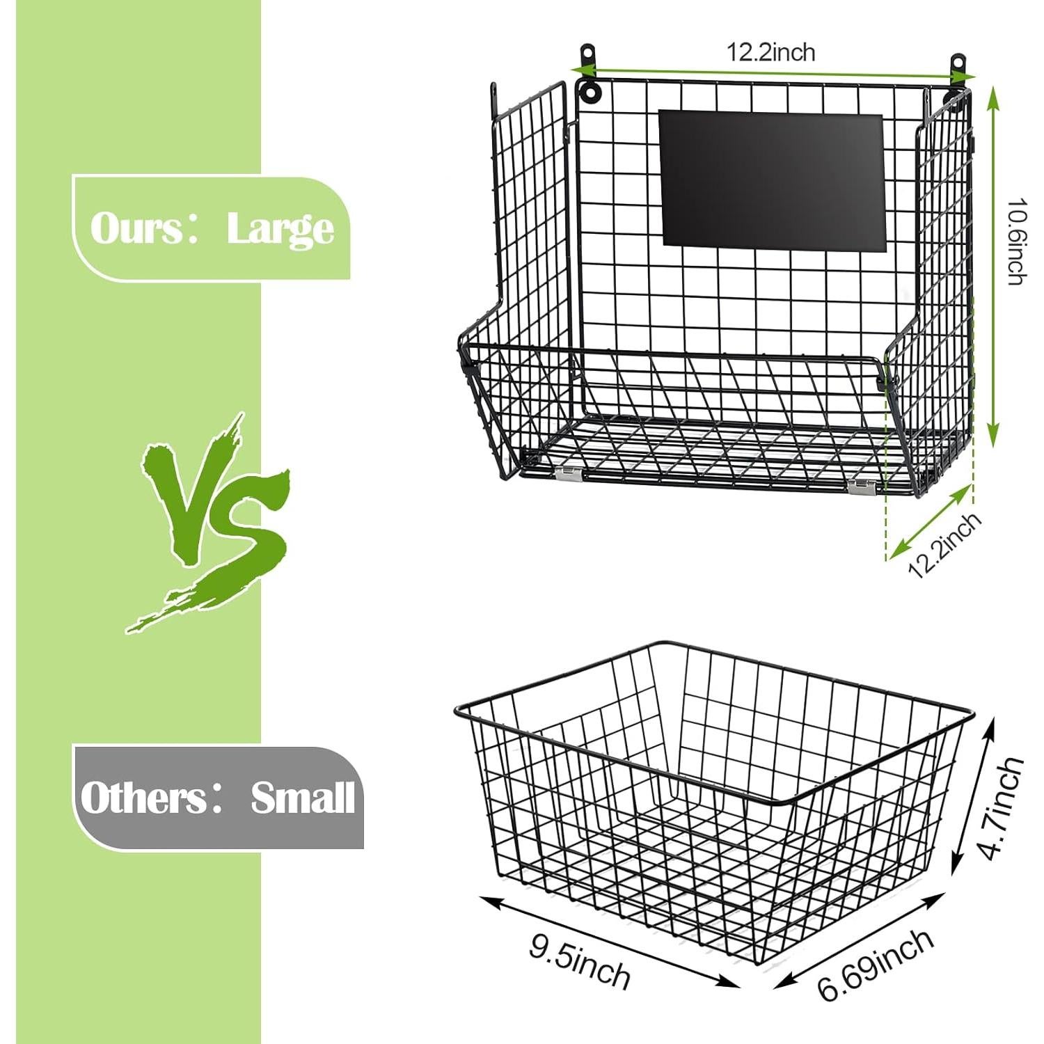 Cesta de Alambre Montada en Pared X-cosrack 3 Niveles Negra