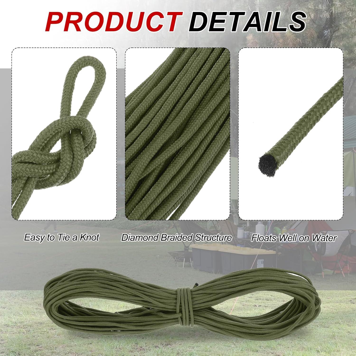 Cuerda Utilitaria Trenzada MECCANIXITY 6mm x 27.5m Verde Militar