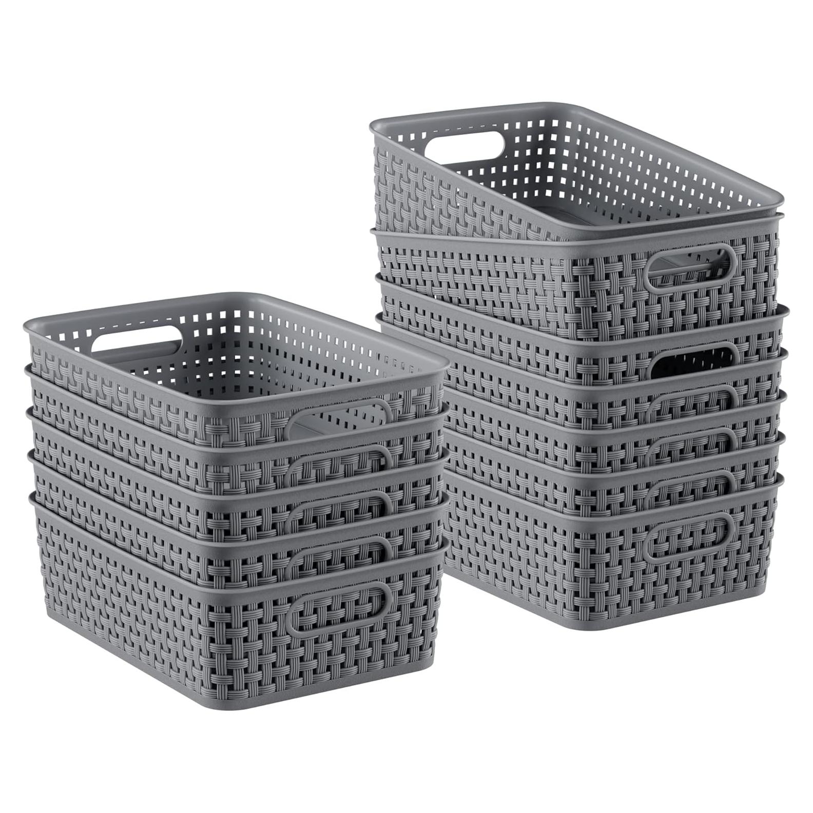 Paquete de 12 Cestas de Almacenamiento FUCDTEFC 26.9x18.3 cm