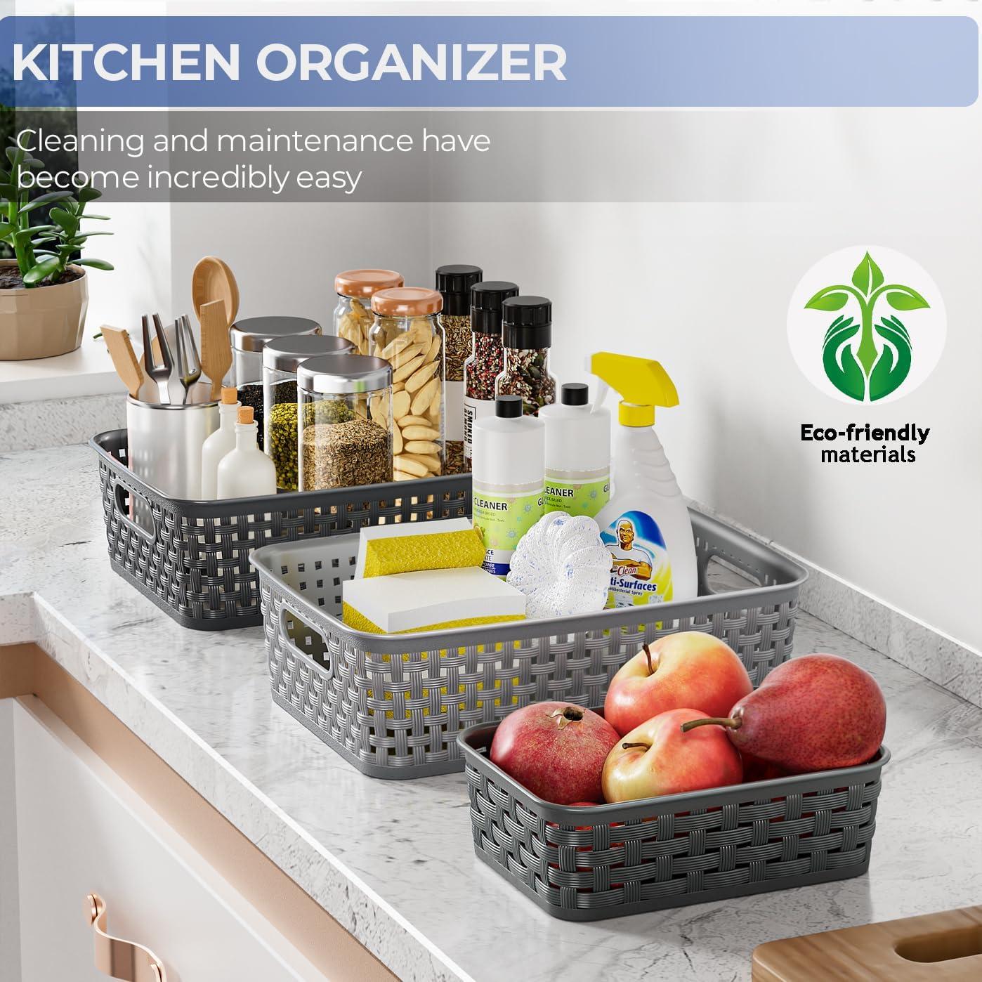 Paquete de 12 Cestas de Almacenamiento FUCDTEFC 26.9x18.3 cm