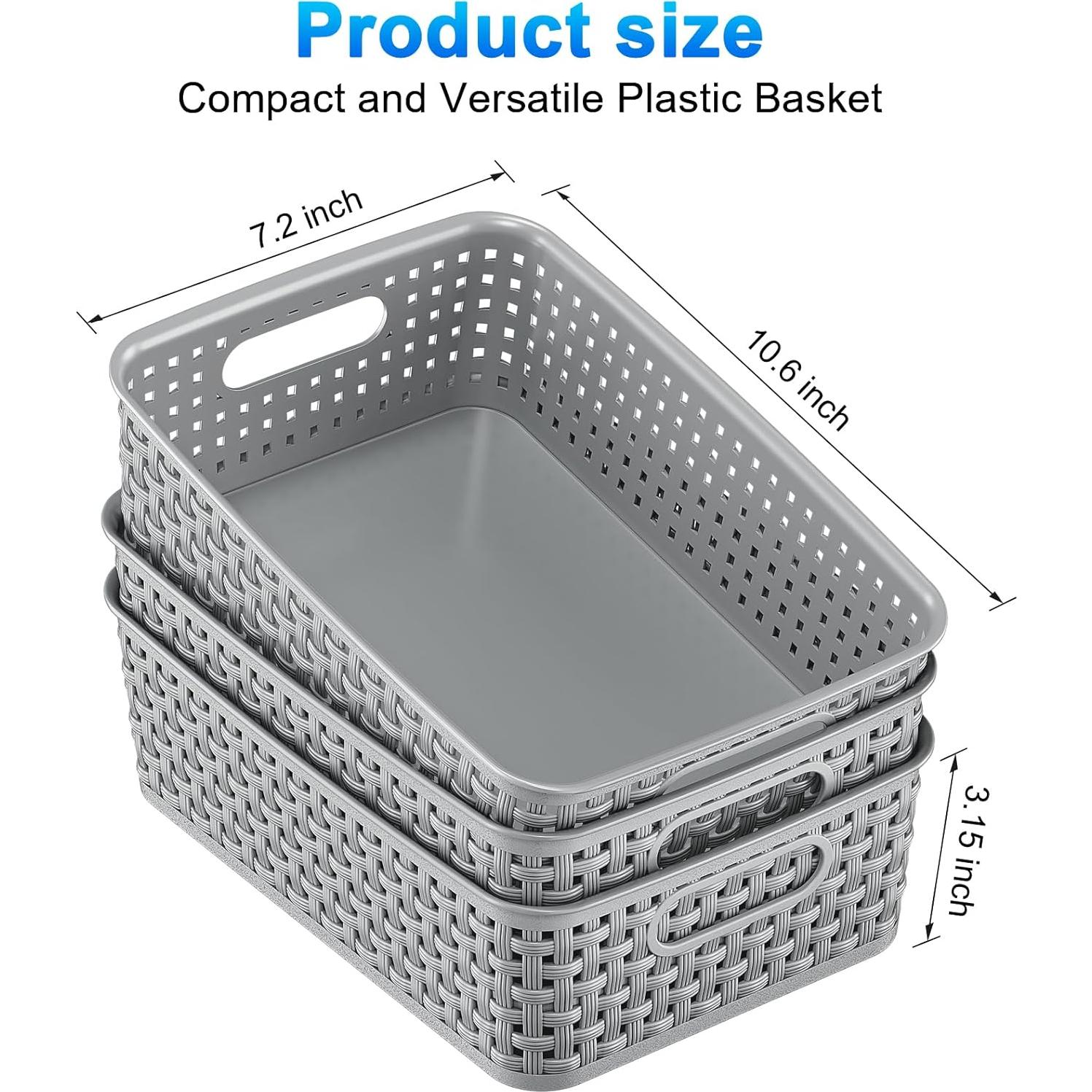 Paquete de 12 Cestas de Almacenamiento FUCDTEFC 26.9x18.3 cm