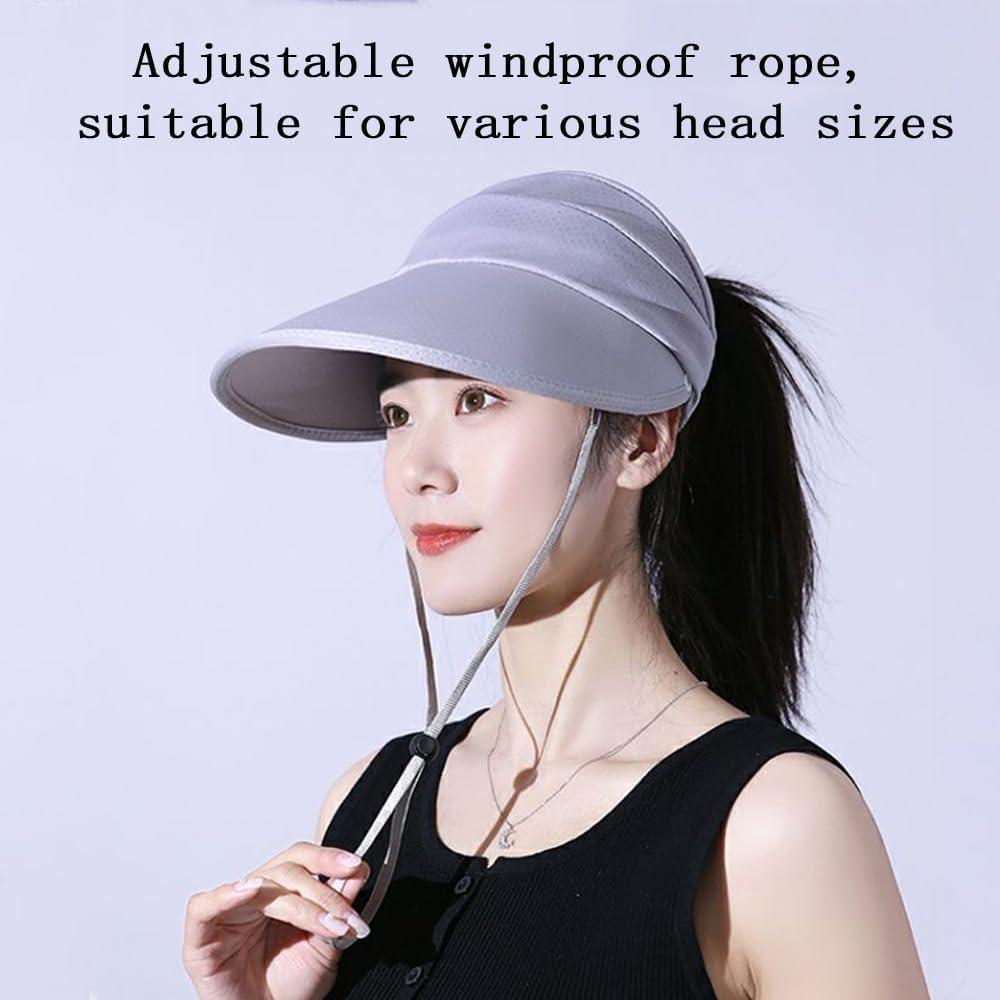 Sombrero de Sol Plegable UV Protección para Mujeres - Negro