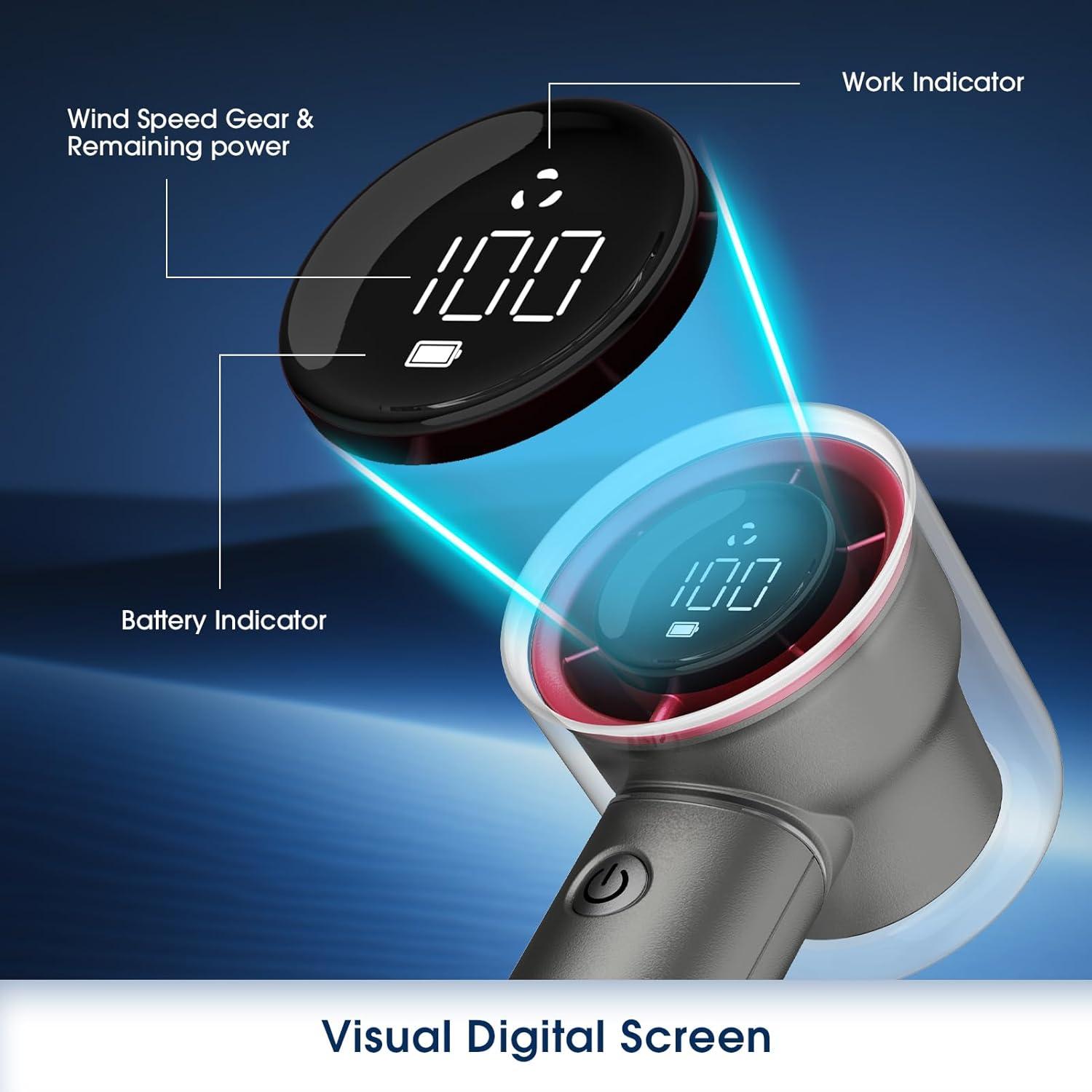 Ventilador Portátil de Mano JINLICTE F23 15000RPM Batería 5000mAh