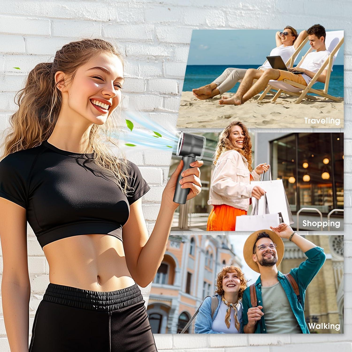 Ventilador Portátil de Mano JINLICTE F23 15000RPM Batería 5000mAh