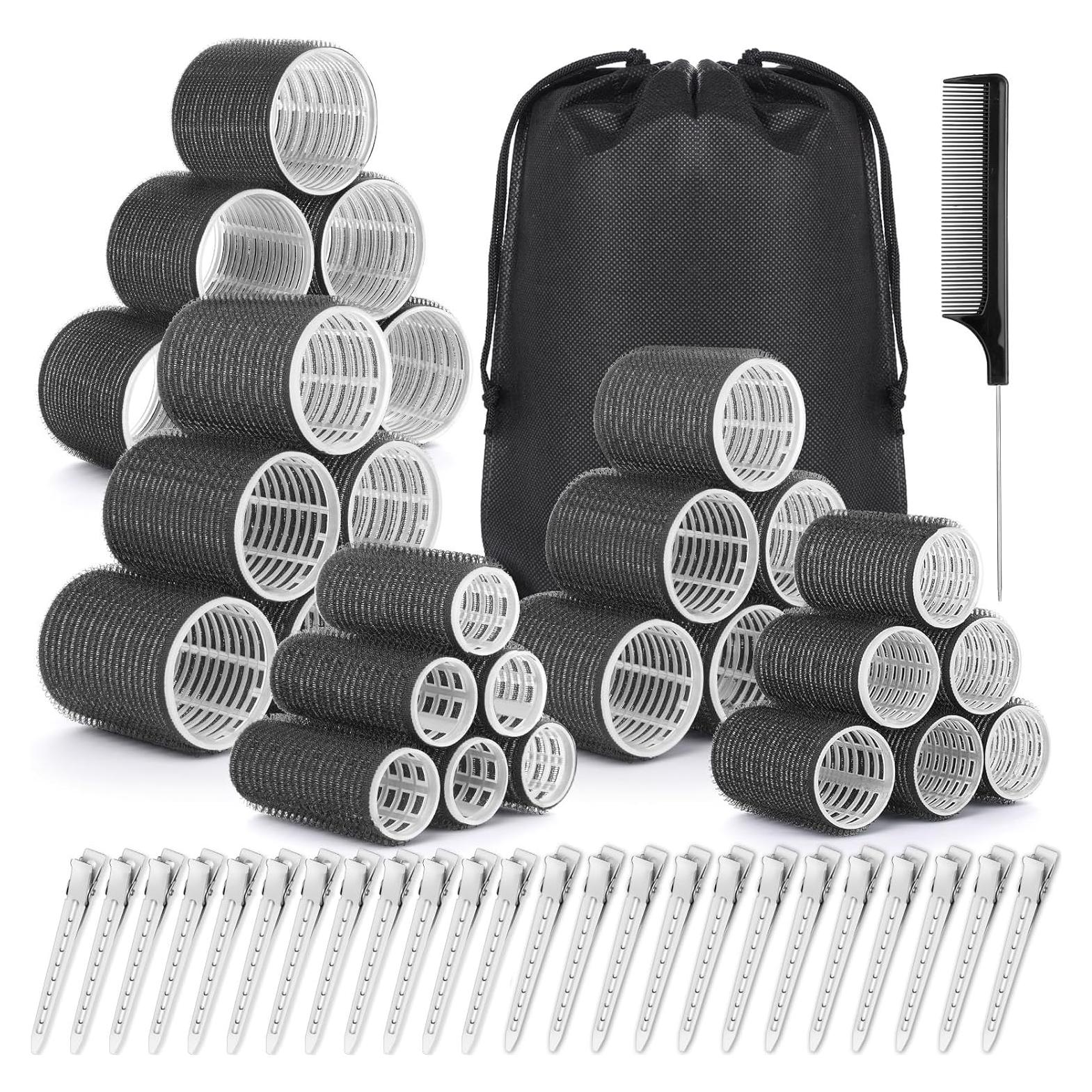 Set de Rulos Autoadhesivos Qinzave 56 PCS 5 Tamaños para Cabello