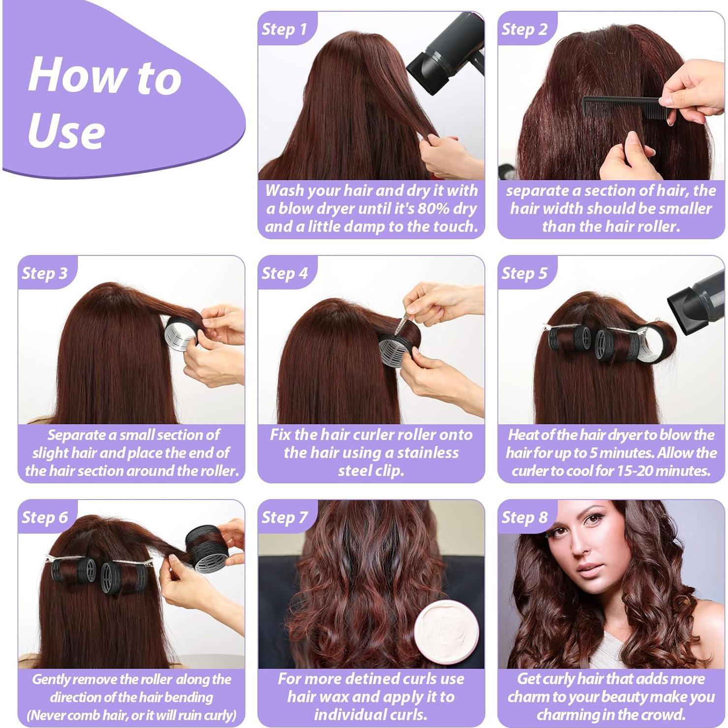 Set de Rulos Autoadhesivos Qinzave 56 PCS 5 Tamaños para Cabello