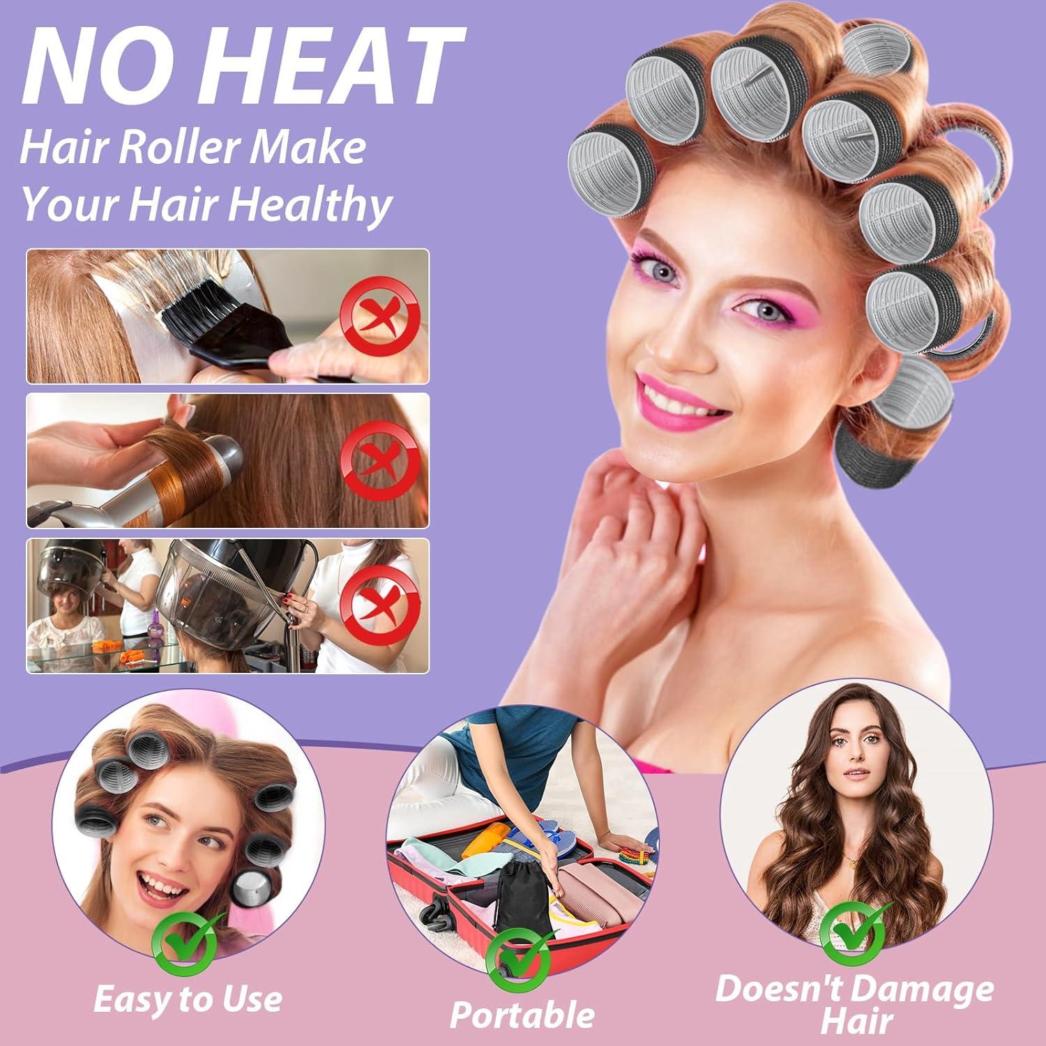 Set de Rulos Autoadhesivos Qinzave 56 PCS 5 Tamaños para Cabello